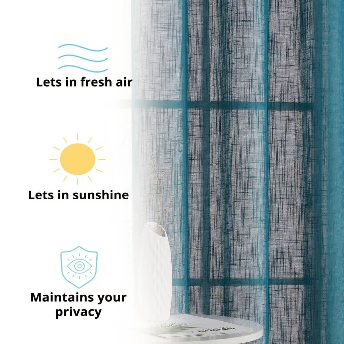 Thd Serena Faux Linen Textured Semi-Sheer Grommet Thick Curtain Panels (Set of 2) - Image 50