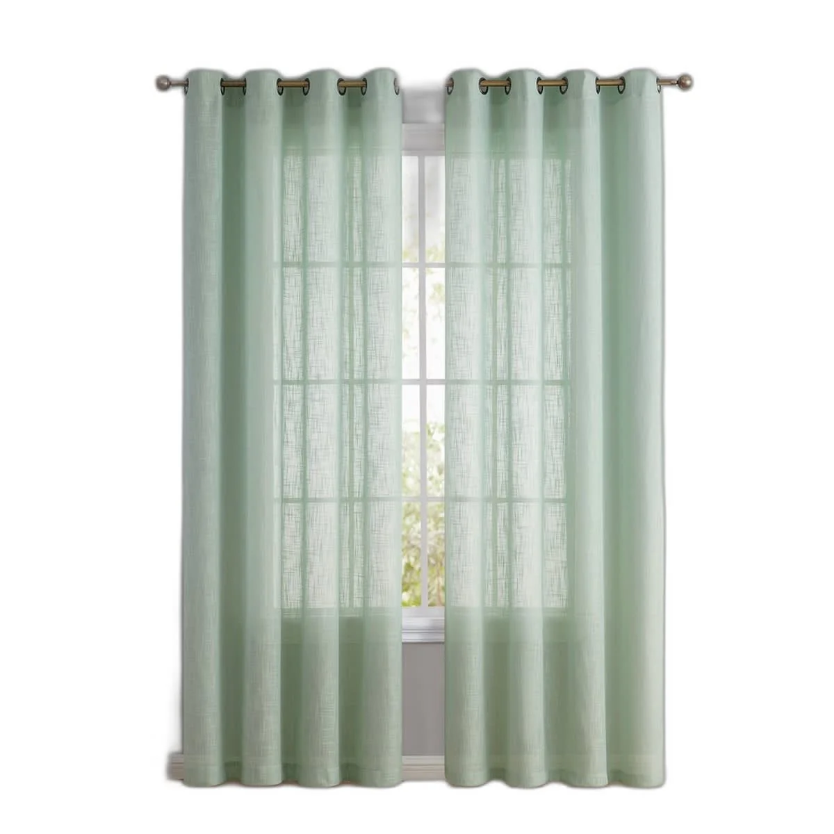 Thd Serena Faux Linen Textured Semi-Sheer Grommet Thick Curtain Panels (Set of 2) - Image 72