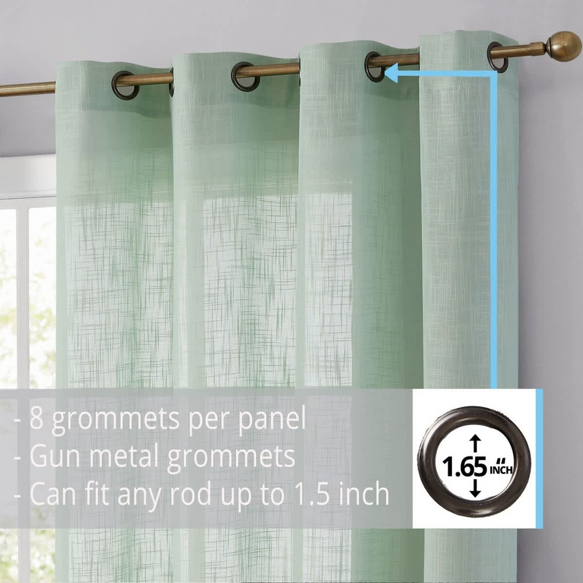 Thd Serena Faux Linen Textured Semi-Sheer Grommet Thick Curtain Panels (Set of 2) - Image 73