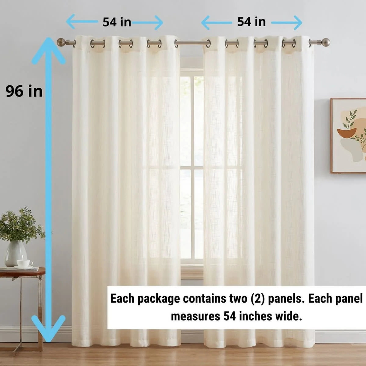 Thd Serena Faux Linen Textured Semi-Sheer Grommet Thick Curtain Panels (Set of 2) - Image 87