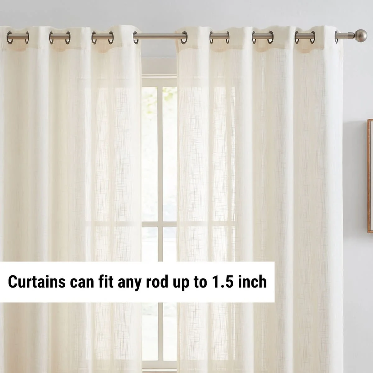 Thd Serena Faux Linen Textured Semi-Sheer Grommet Thick Curtain Panels (Set of 2) - Image 88