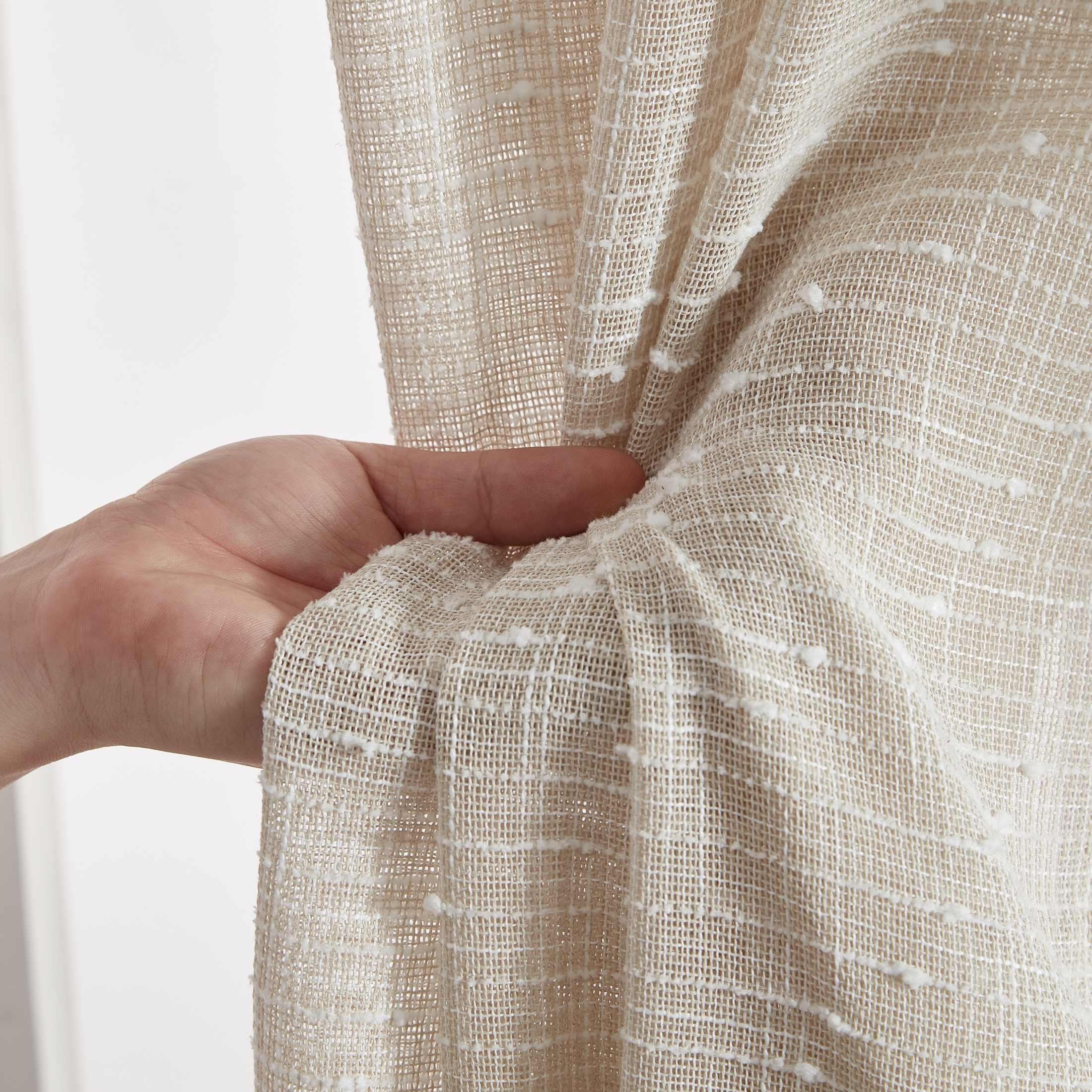 Thd Sharrie Faux Linen Semi-Sheer Light Filtering Grommet Lightweight Curtains (2 Panels) - Image 29