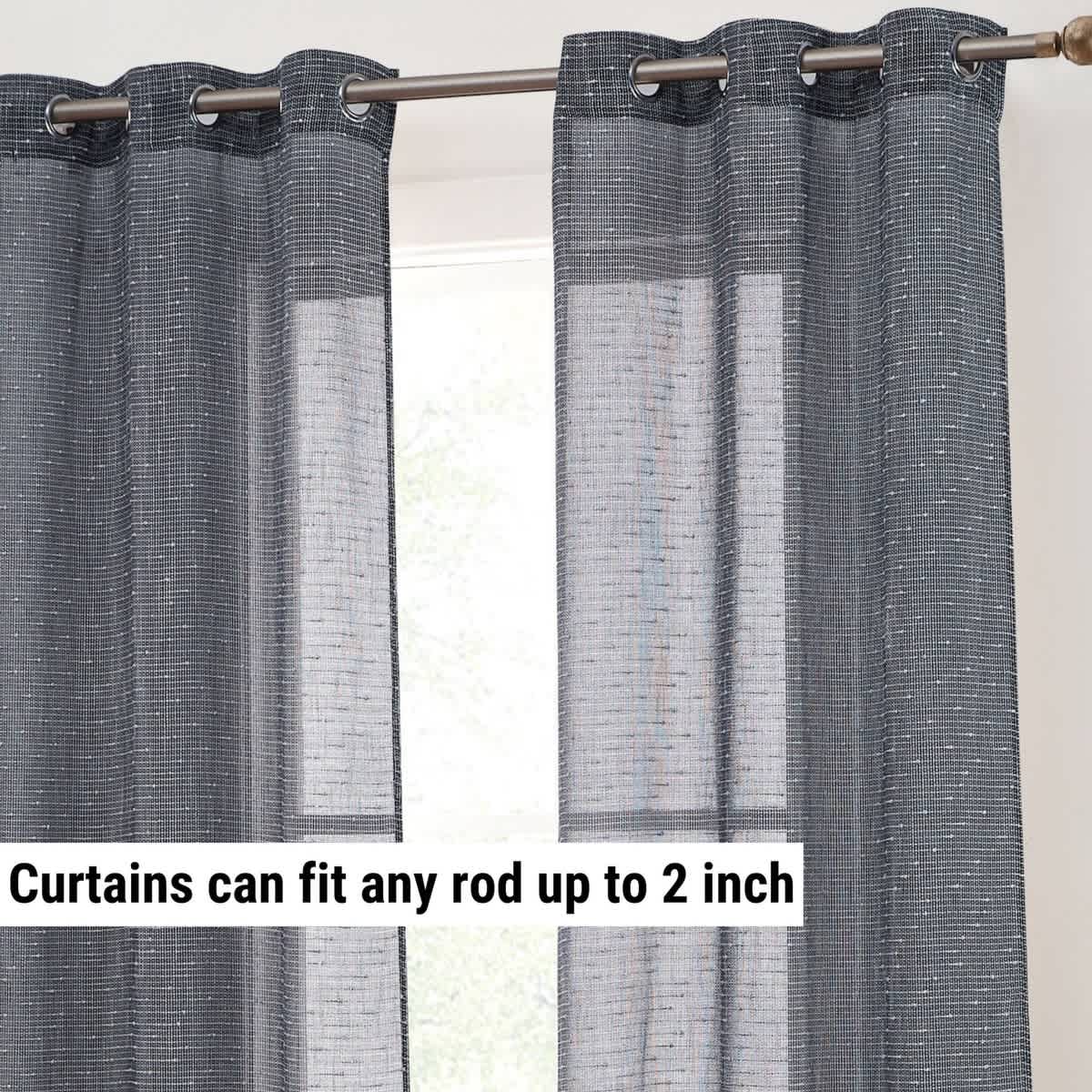 Thd Sharrie Faux Linen Semi-Sheer Light Filtering Grommet Lightweight Curtains (2 Panels) - Image 3