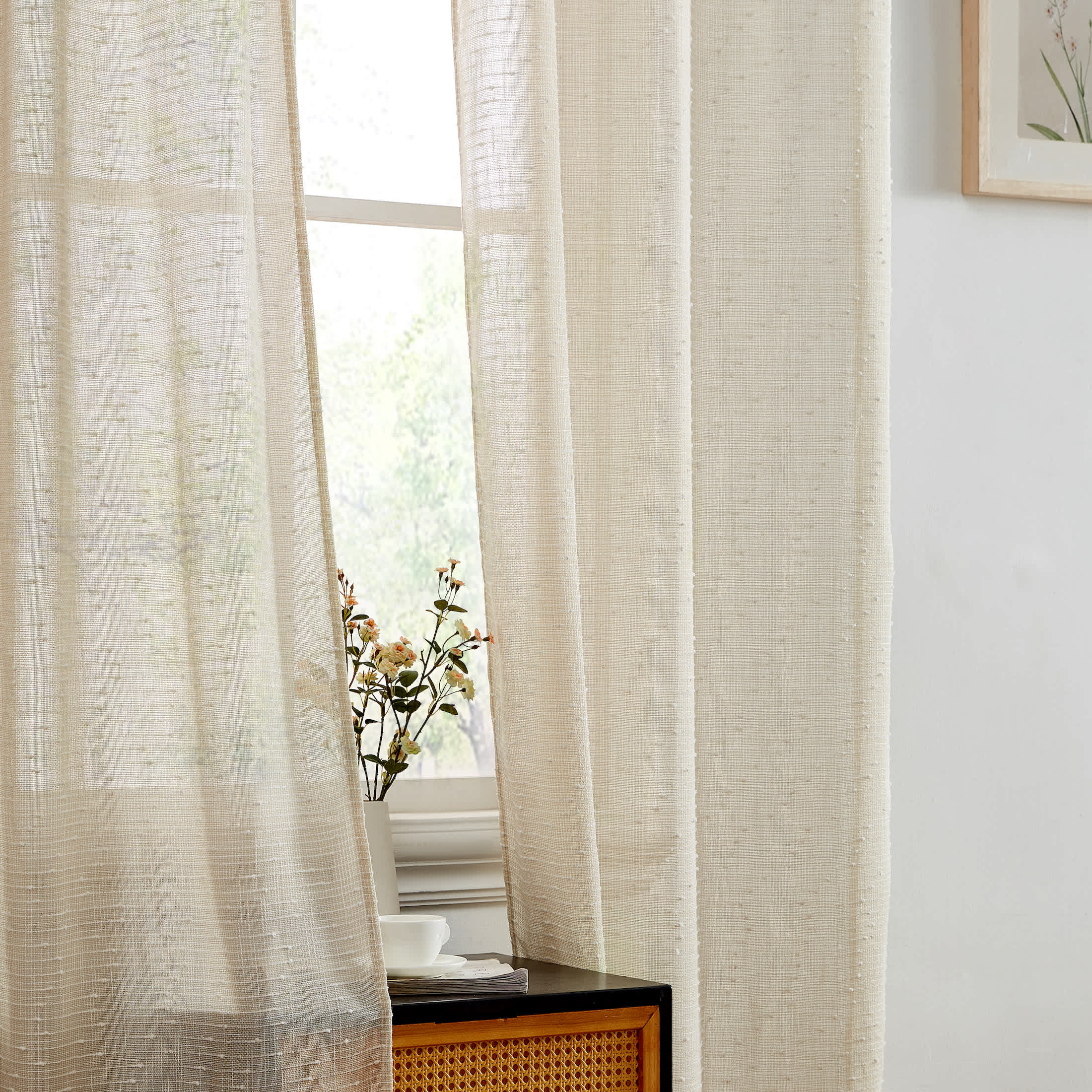 Thd Sharrie Faux Linen Semi-Sheer Light Filtering Grommet Lightweight Curtains (2 Panels) - Image 32