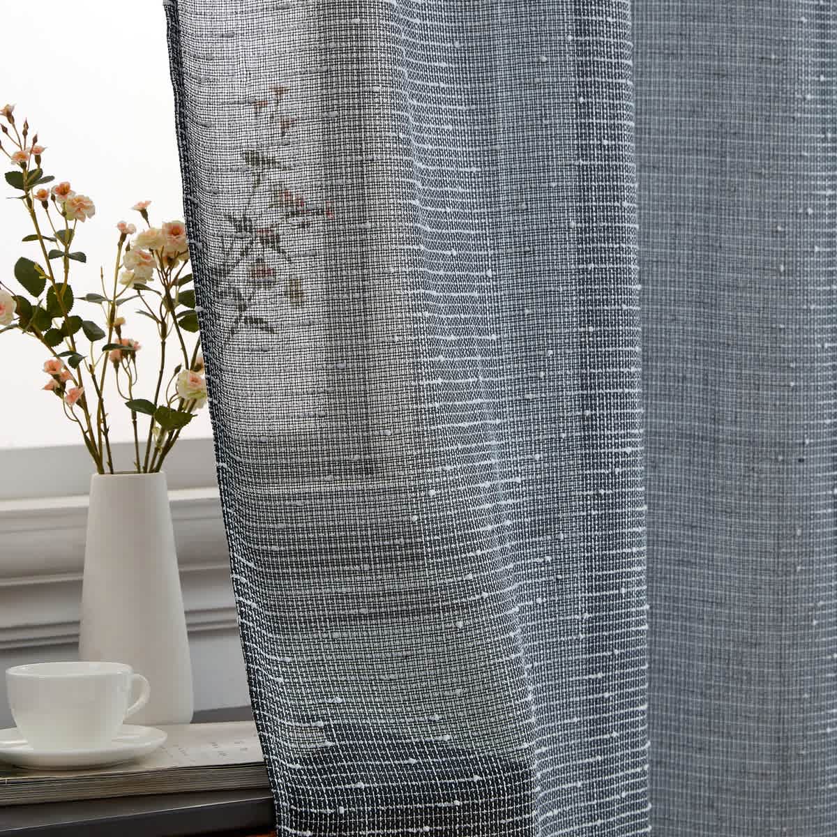 Thd Sharrie Faux Linen Semi-Sheer Light Filtering Grommet Lightweight Curtains (2 Panels) - Image 4