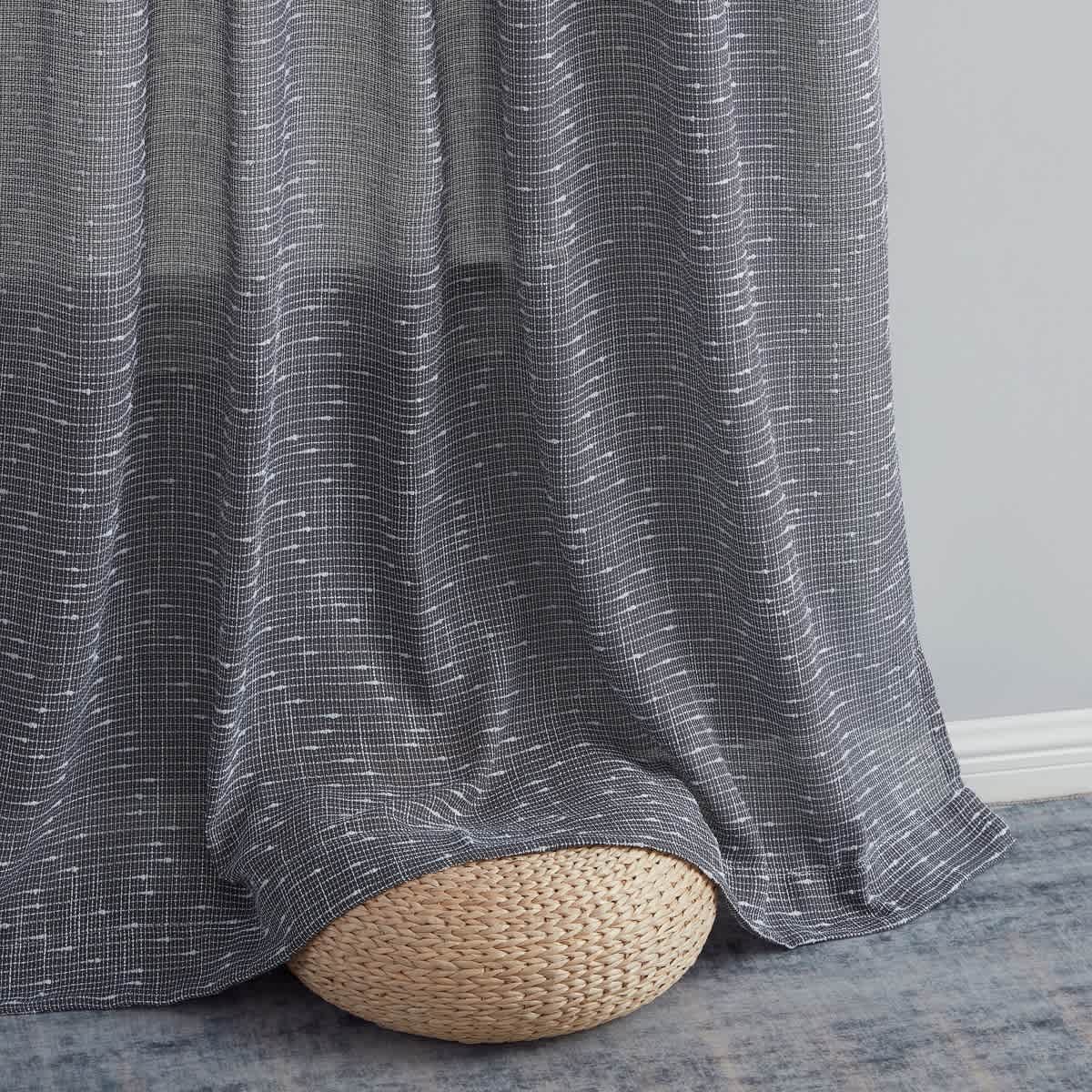 Thd Sharrie Faux Linen Semi-Sheer Light Filtering Grommet Lightweight Curtains (2 Panels) - Image 46