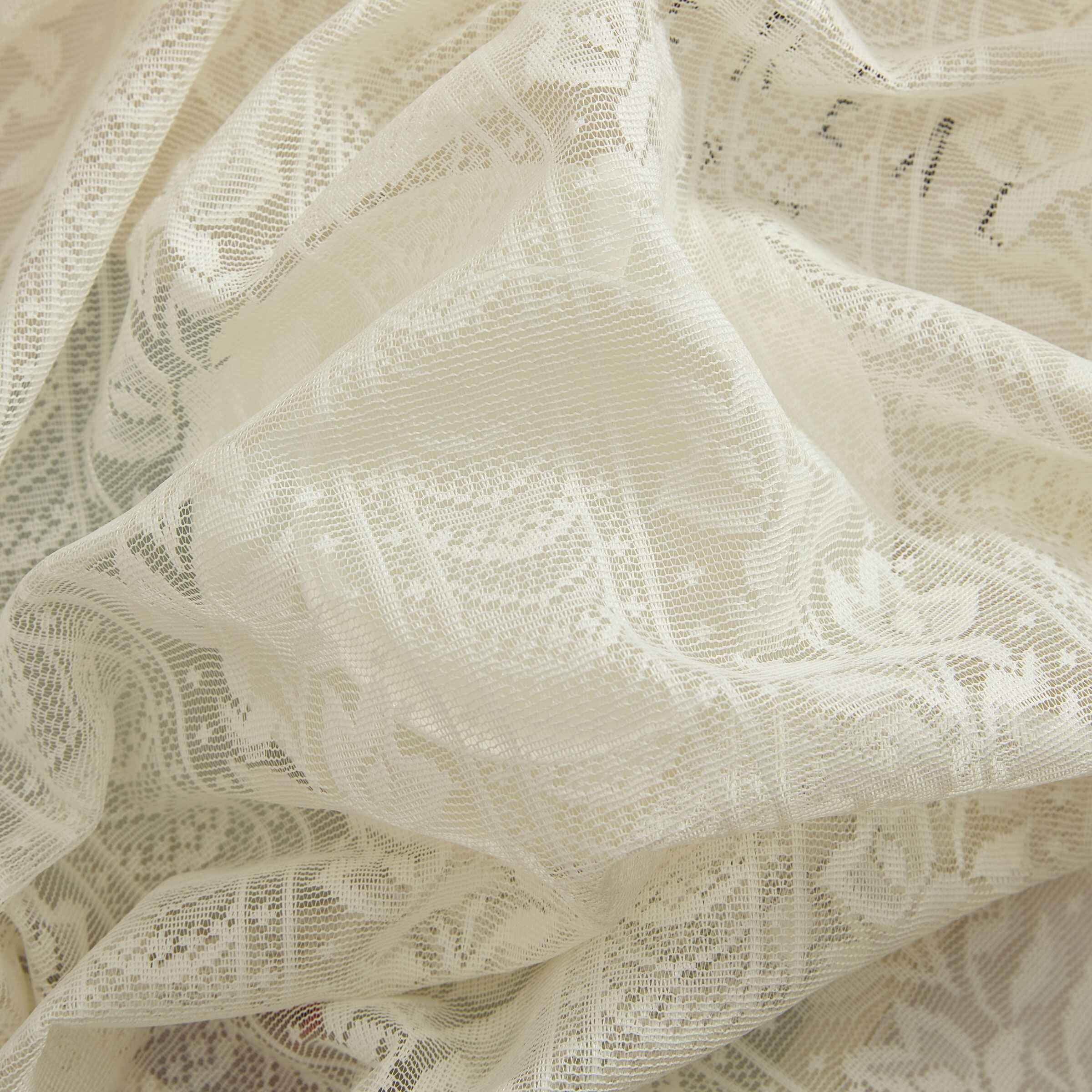 Thd Sofia Floral Rod Pocket Lace Semi Sheer Voile Short Cafe Tiers, Swag, or Valance for Small Windows - Image 12