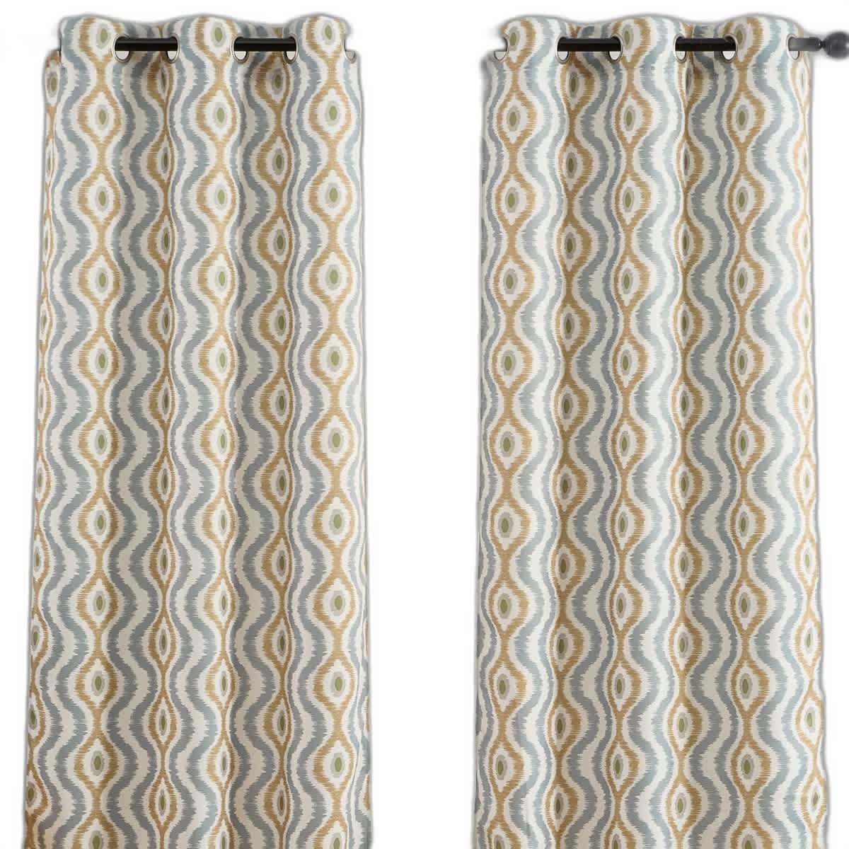 Thd Tanny Ogee Ikat Damask Light Blocking Window Curtains, Set of 2 - Image 17