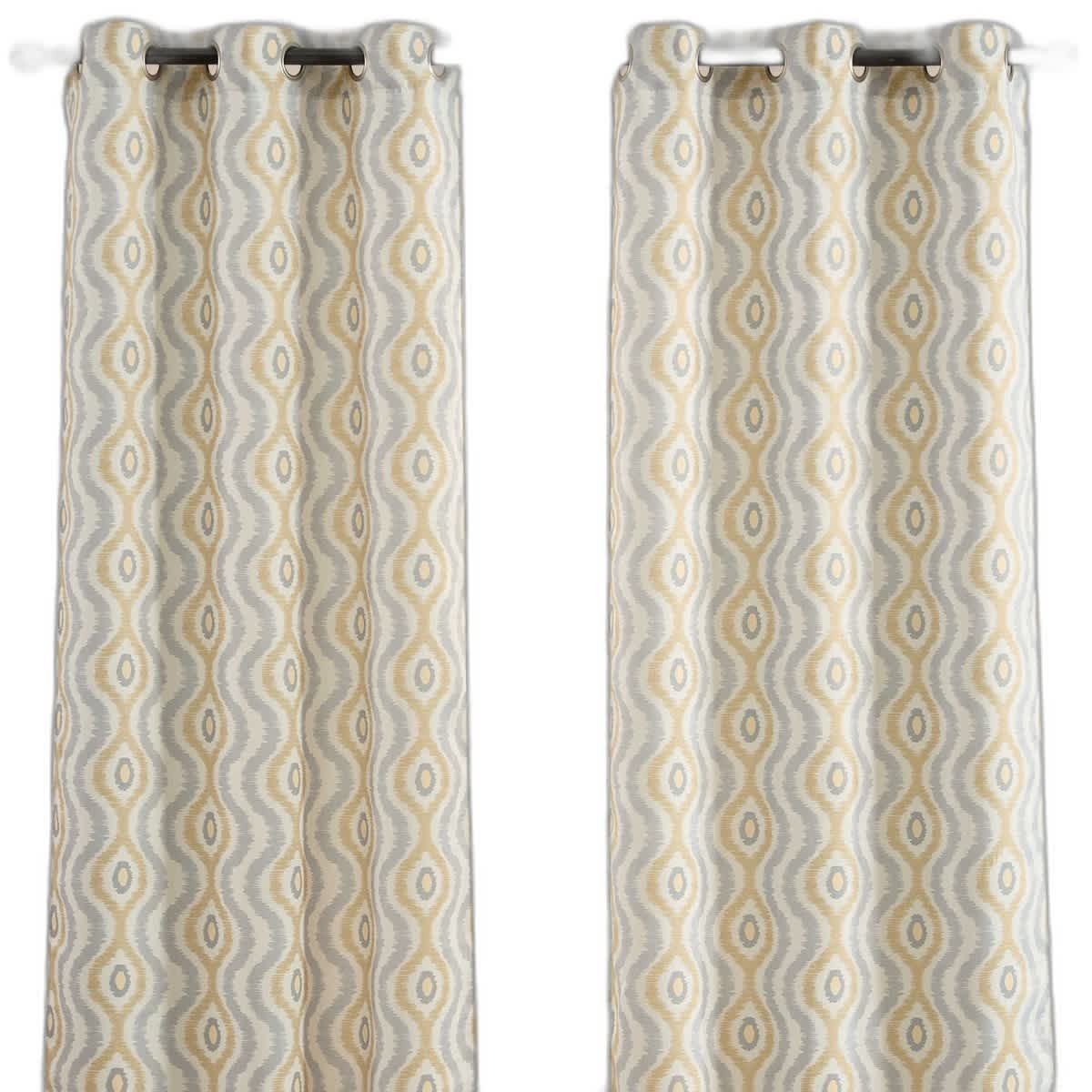 Thd Tanny Ogee Ikat Damask Light Blocking Window Curtains, Set of 2 - Image 9