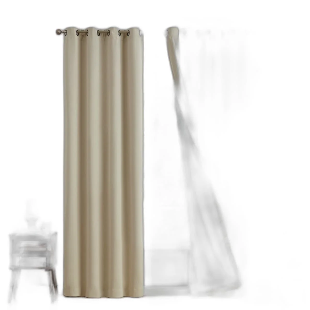 Thd Virginia 100% Blackout Grommet Total Privacy Curtain Panels - Set of 2