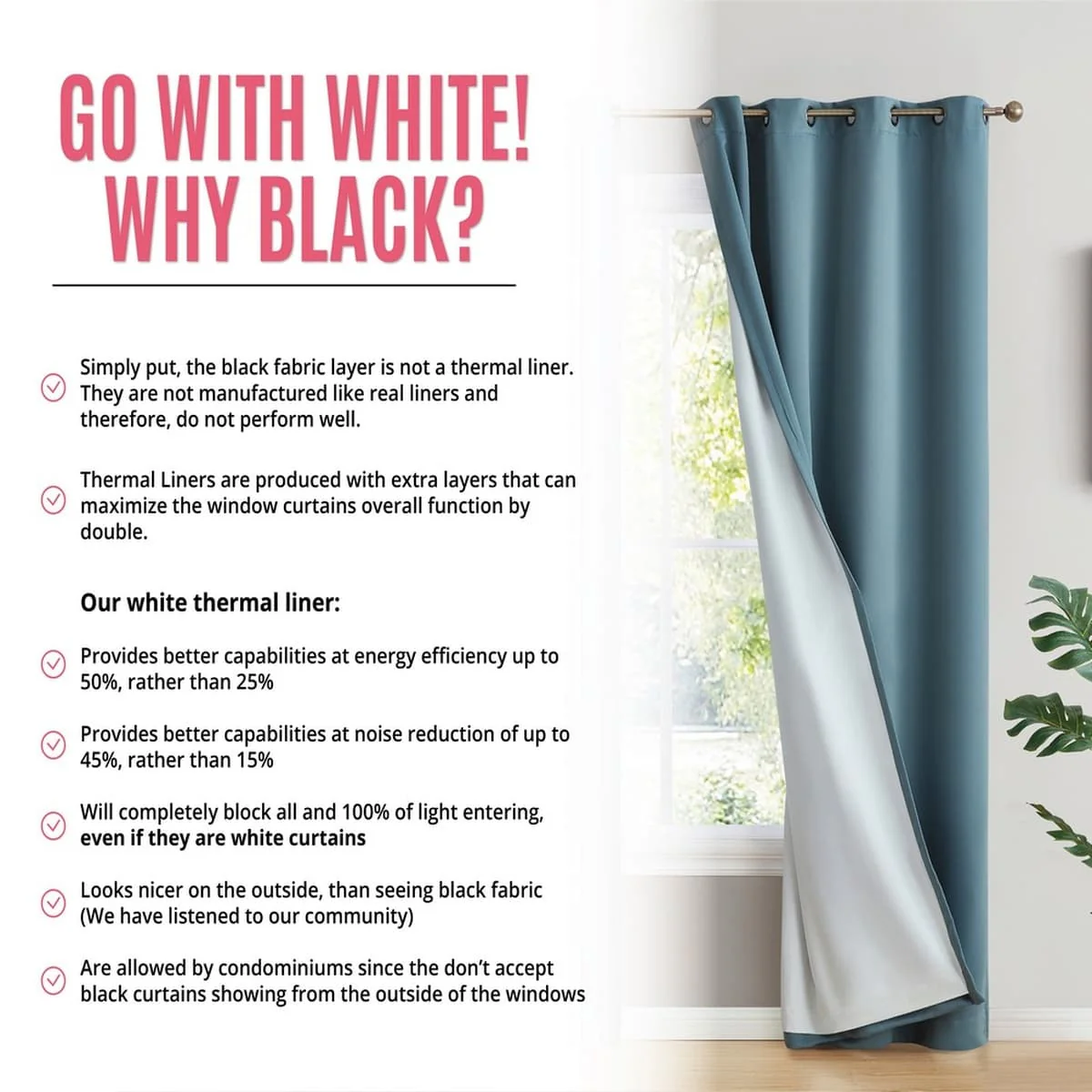 Thd Virginia 100% Blackout Grommet Total Privacy Curtain Panels - Set of 2 - Image 10