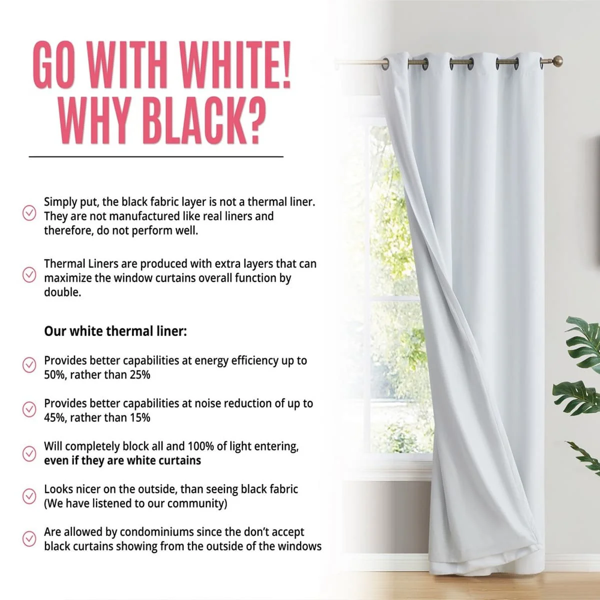 Thd Virginia 100% Blackout Grommet Total Privacy Curtain Panels - Set of 2 - Image 45
