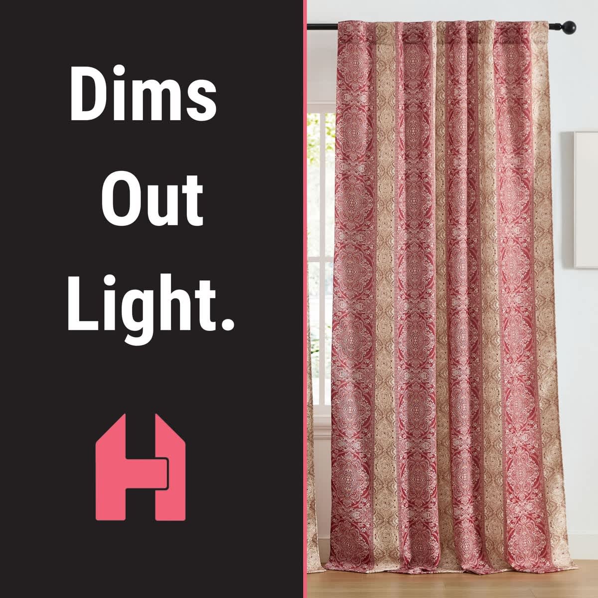 Thd Willy Boho Damask Striped Patterned Back Tab Rod Pocket Room Darkening Curtains, Set of 2 - Image 20