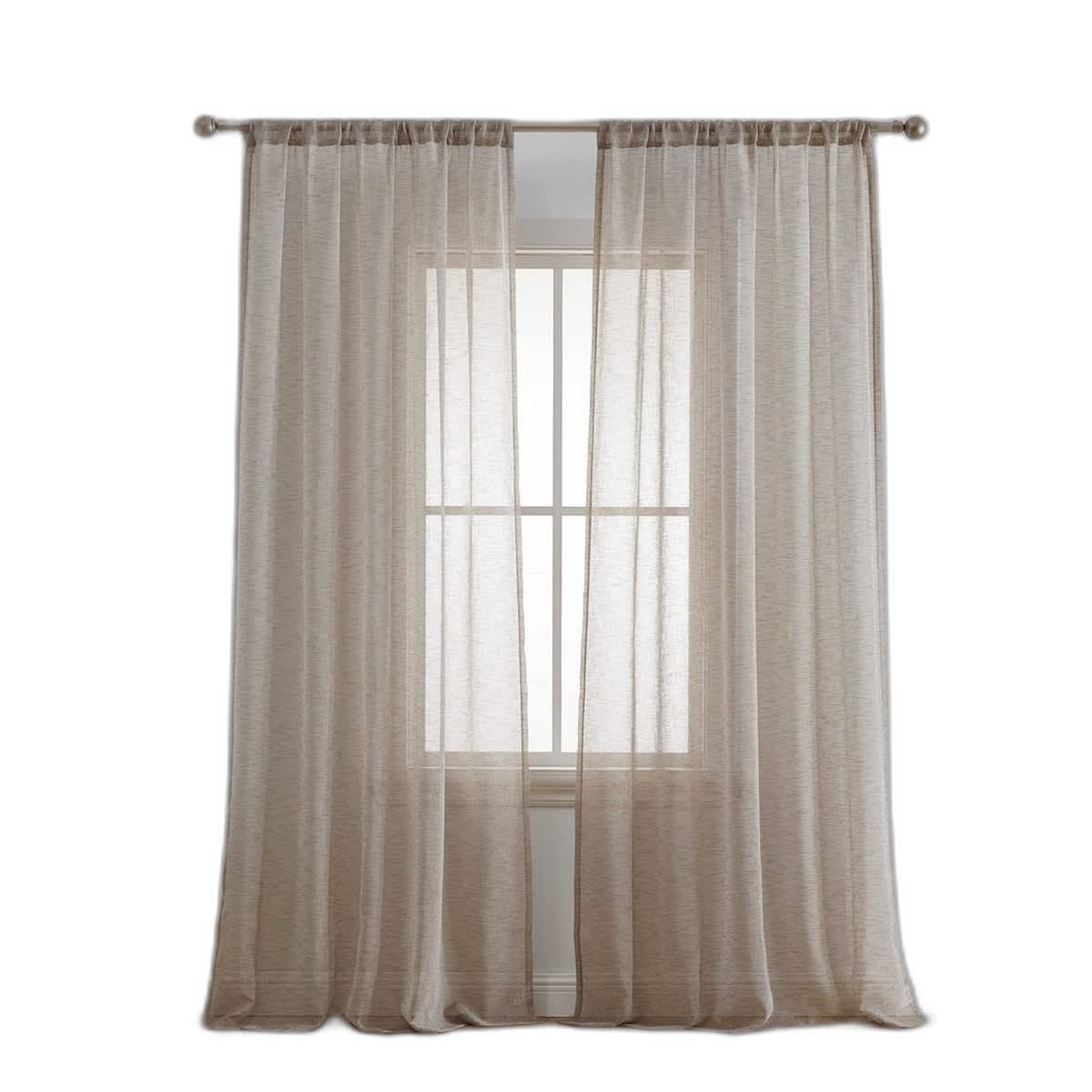 Thd Zoey Faux Linen Textured Semi Sheer Window Rod Pocket Thick Curtains Drapery Panels, 2 Panels - Image 38