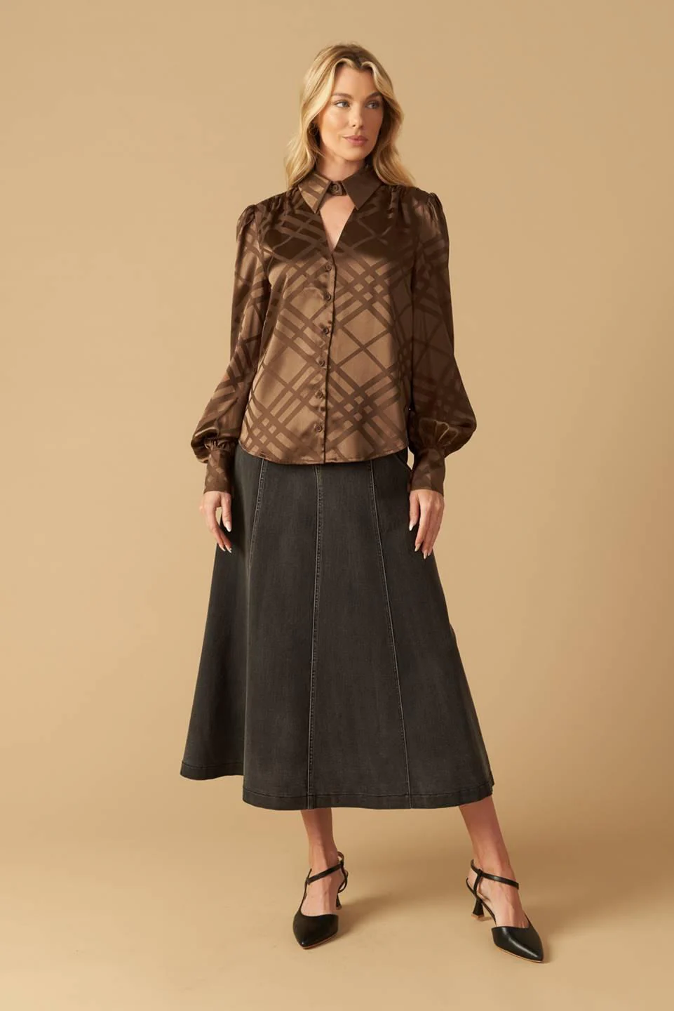 The Art of Balance Woven Satin Top - Image 4