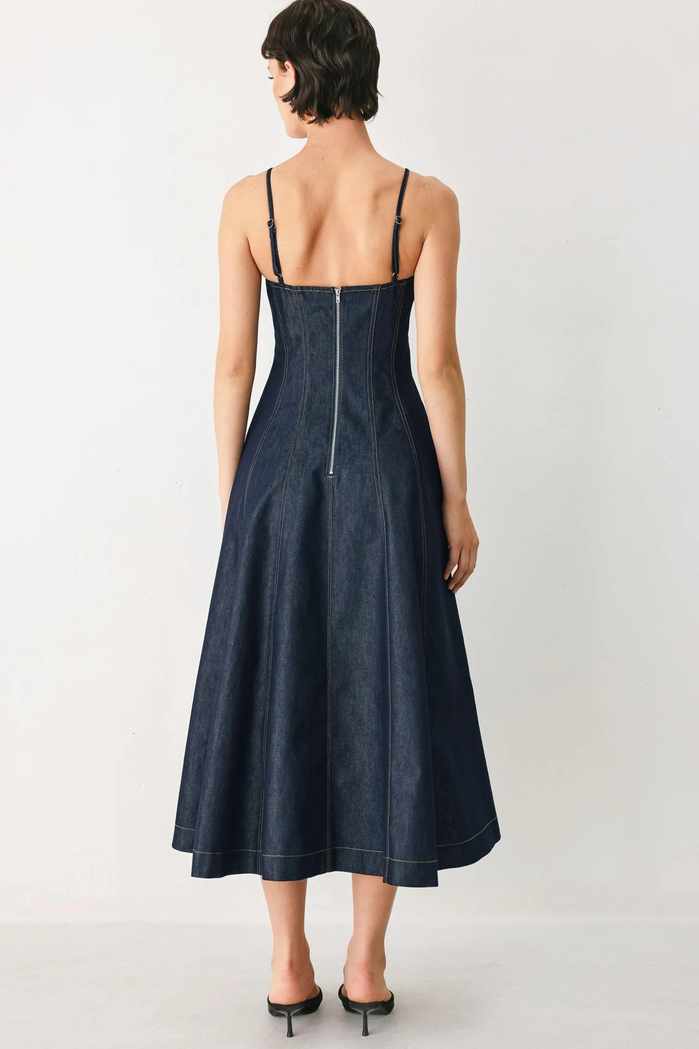 The Coastal Denim Woven Midi Dress - Image 6