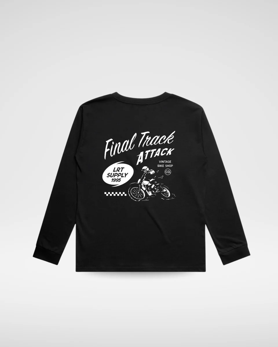 The Final Track Attack Long Sleeve Tee - Solid Black - Image 2