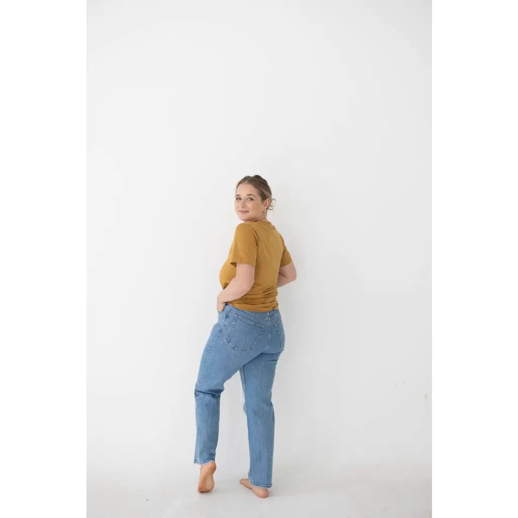 The Mom Tee in Almond - Image 4