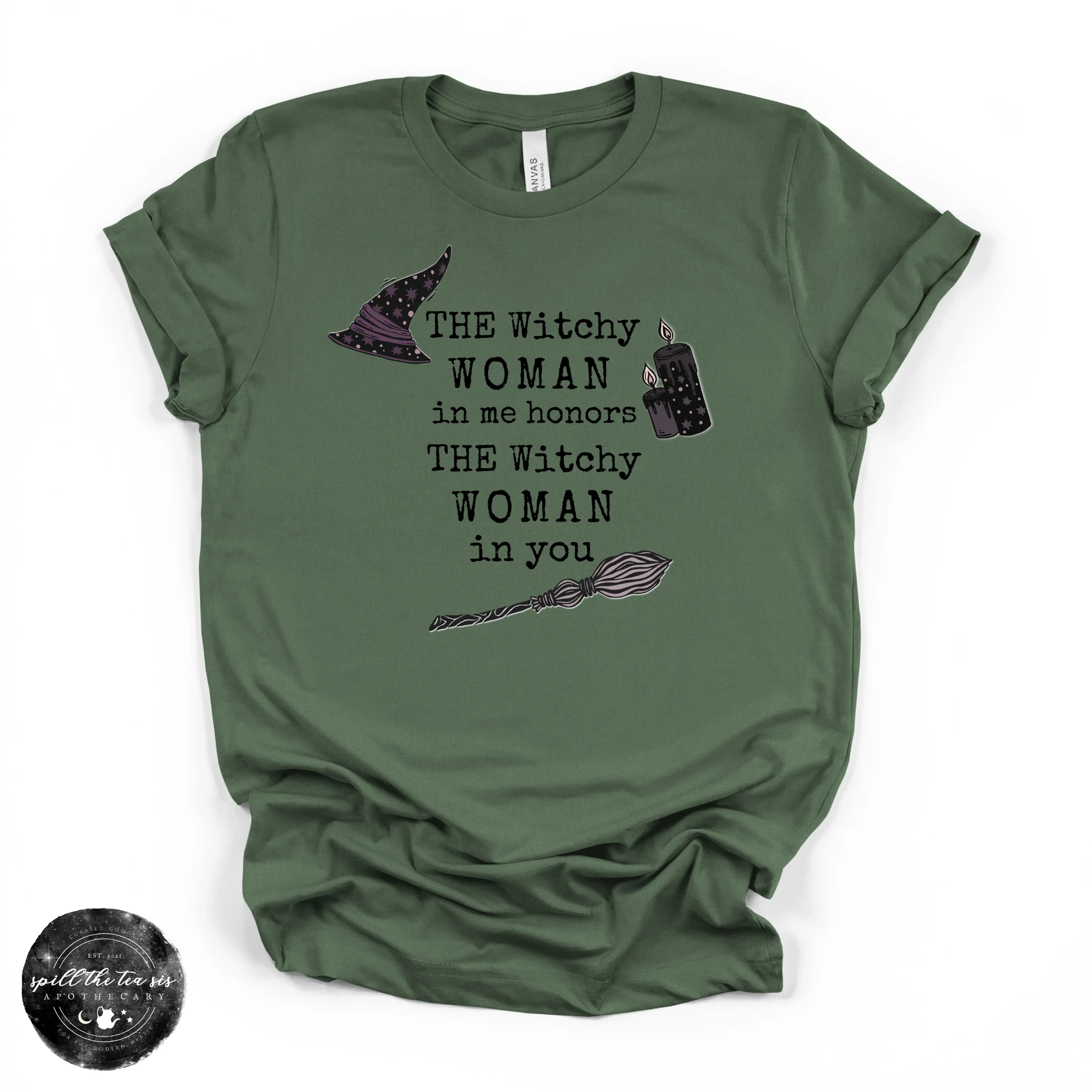 The Witchy Woman in Me Tee ( BLACK DESIGN) | Witchy Graphic T-Shirt - Image 3