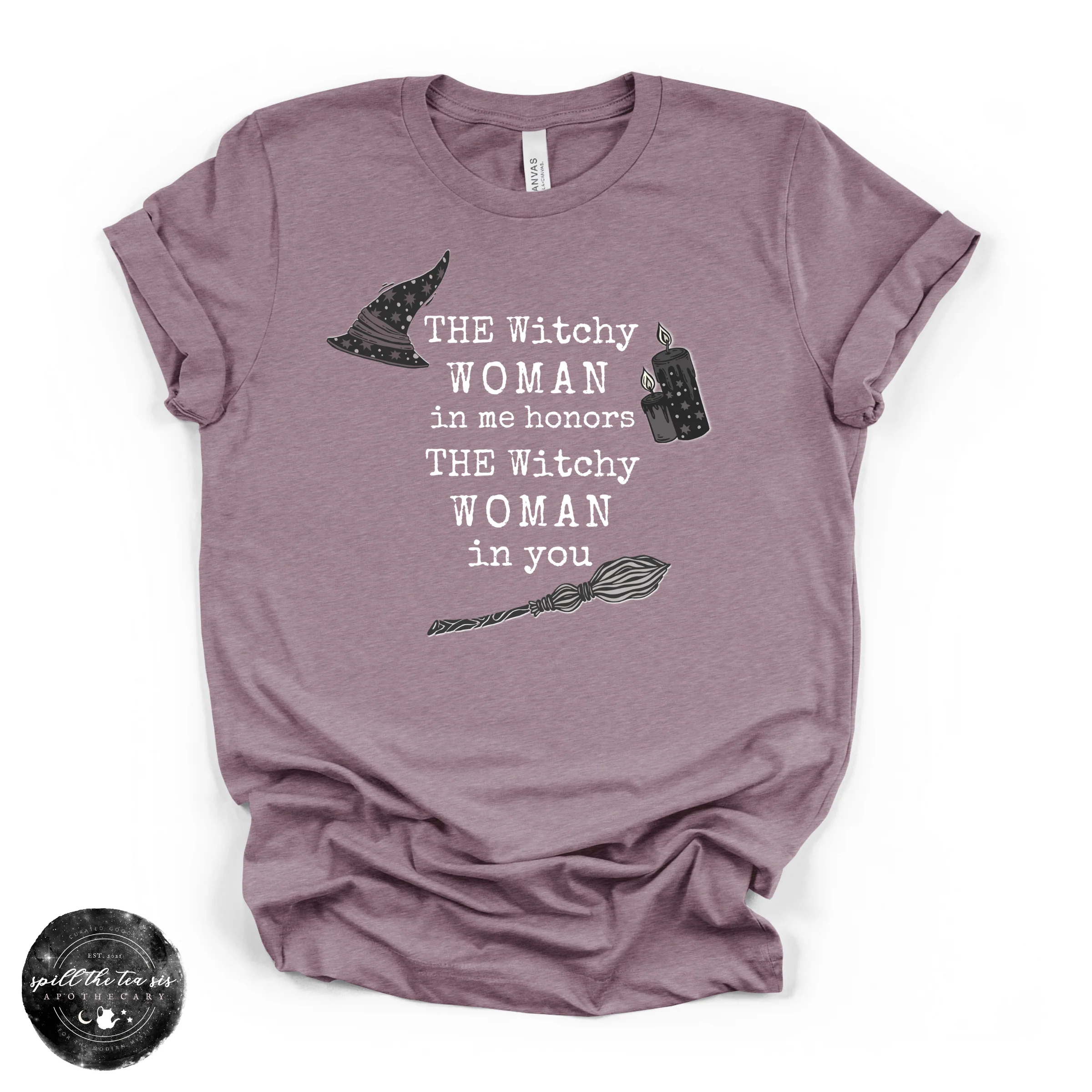 The Witchy Woman in Me White Tee ( WHITE DESIGN) | Witchy Graphic T-Shirt - Image 3