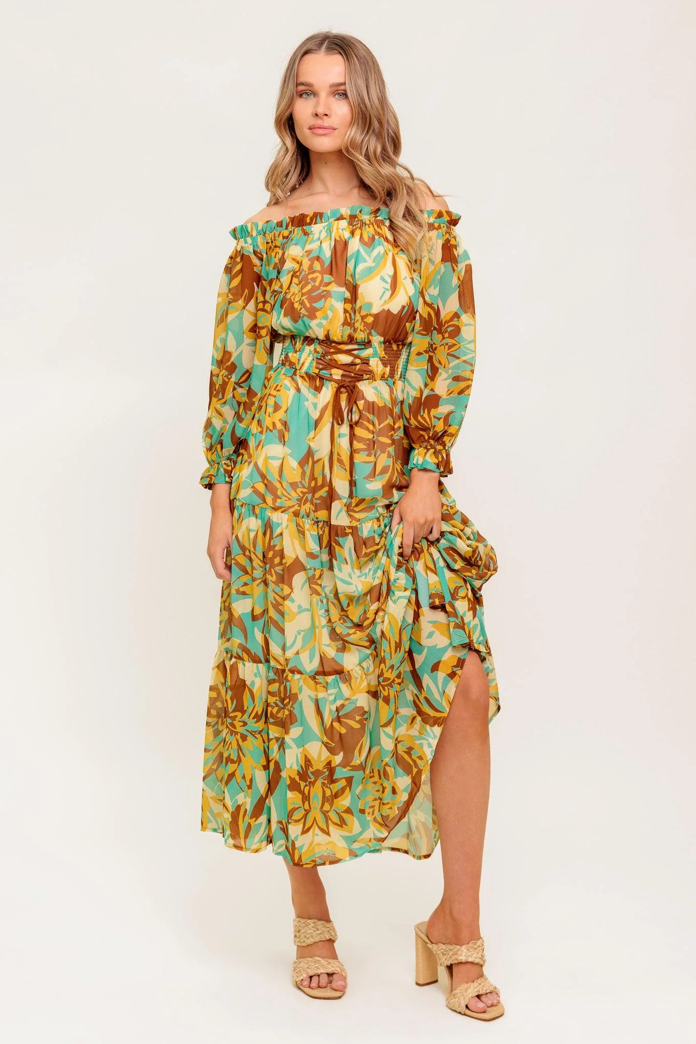 Thena Secret Garden Woven Midi Dress - Image 5