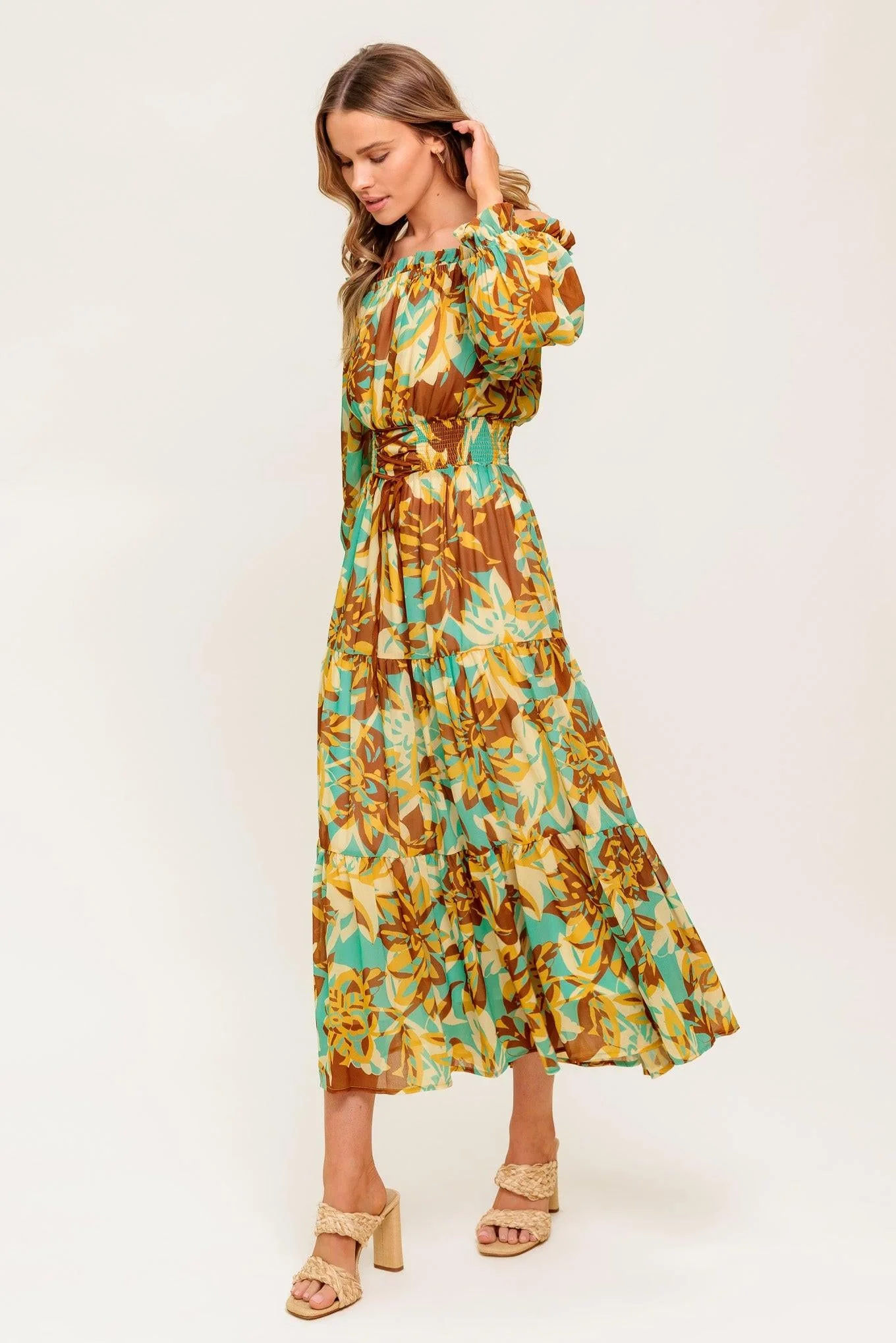 Thena Secret Garden Woven Midi Dress - Image 6