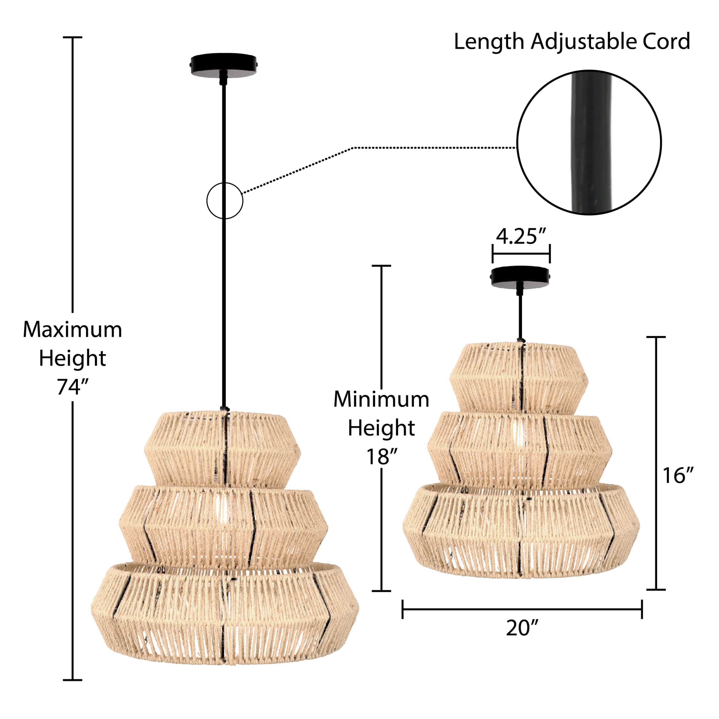 River of Goods Three Tiered Hanging Lamp - Image 5
