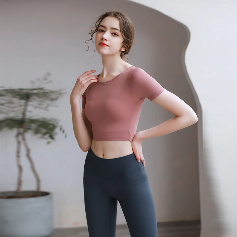 Tight Fit Yoga Top With Chest Pad Beauty Back Breathable - Image 8