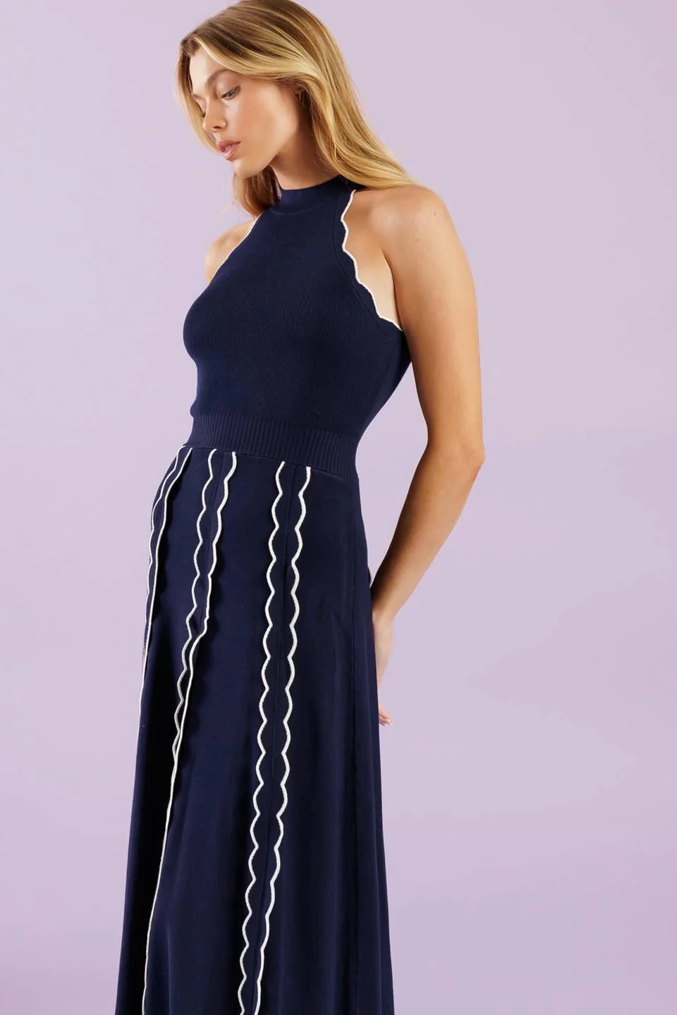 Time for Cheer Navy Sweater Midi Dress - Image 6