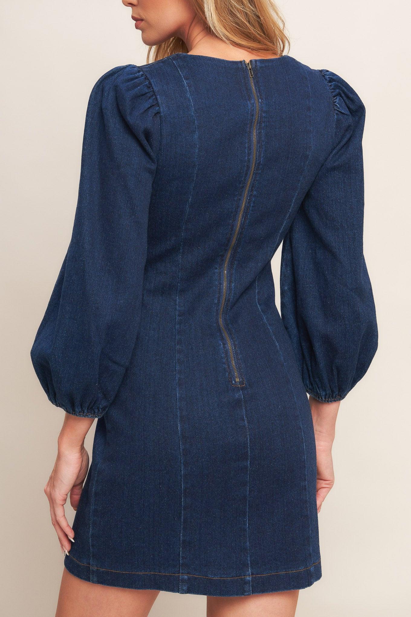 Timeless Denim Mini Dress - Image 5
