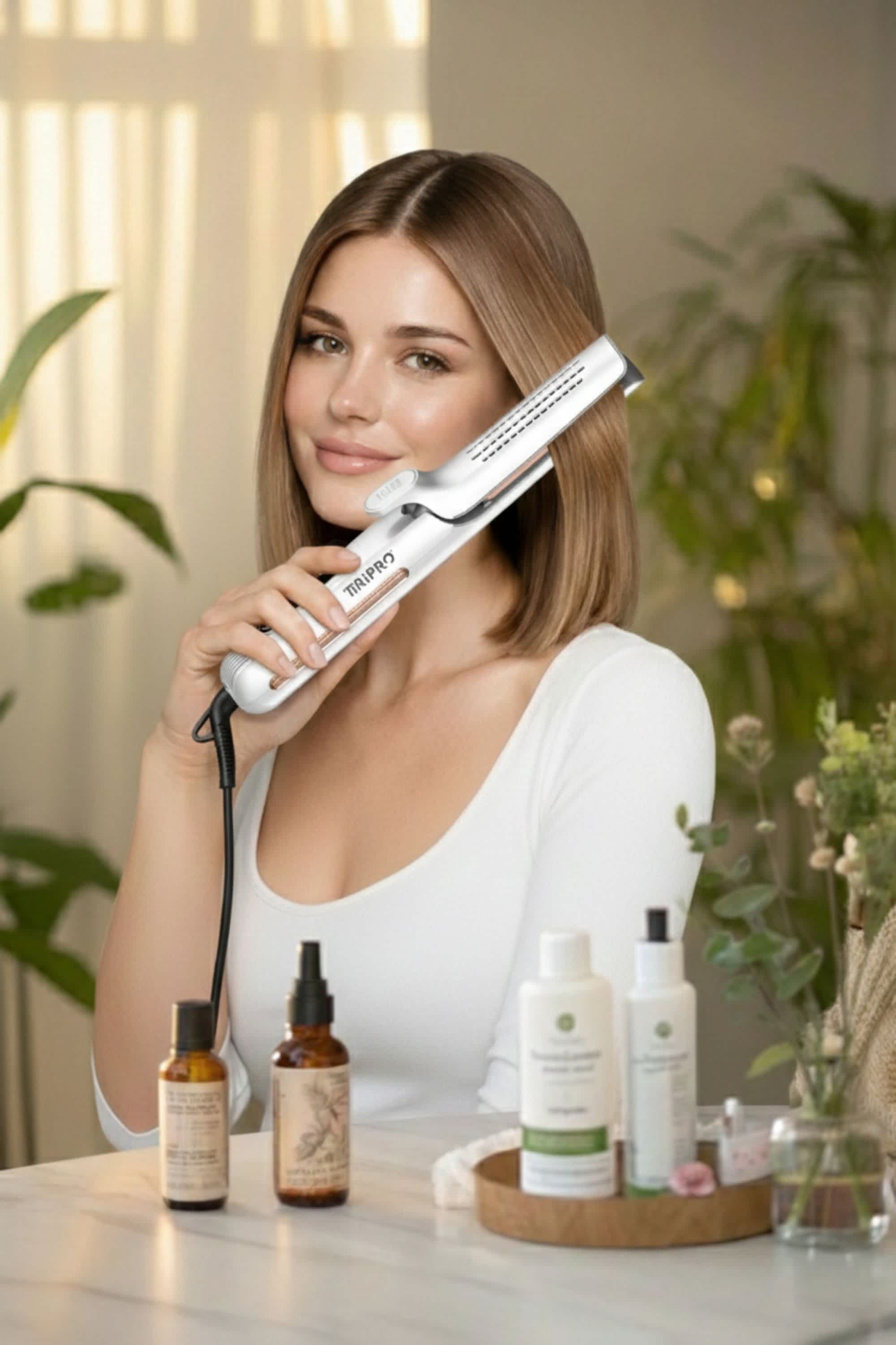 TIRI-PRO - 2-in-1 Air Styler Flat Iron & Curling Tool with Infrared Heat & Tourmaline Plates - Image 5