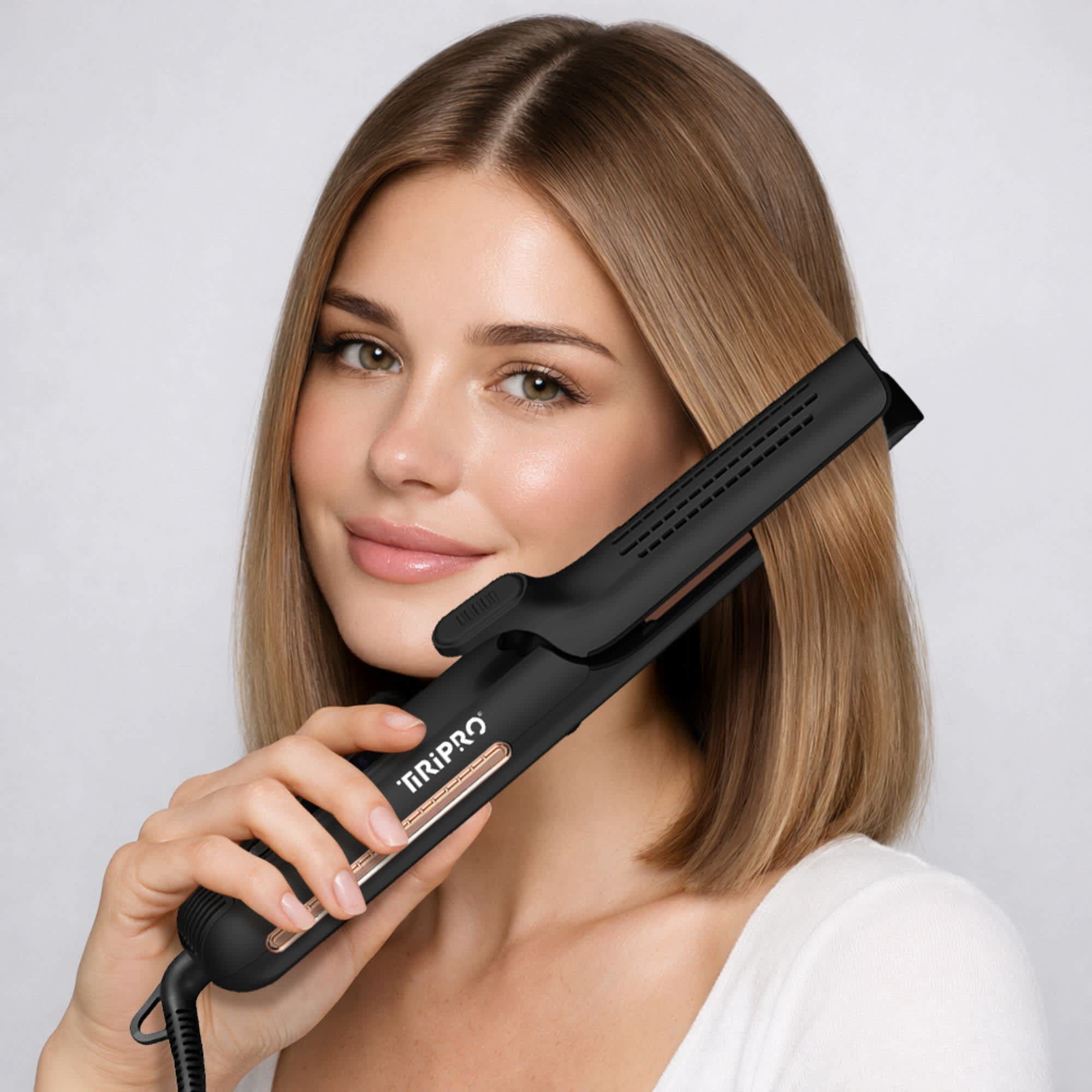 TIRI-PRO - 2-in-1 Air Styler Flat Iron & Curling Tool with Infrared Heat & Tourmaline Plates - Image 8
