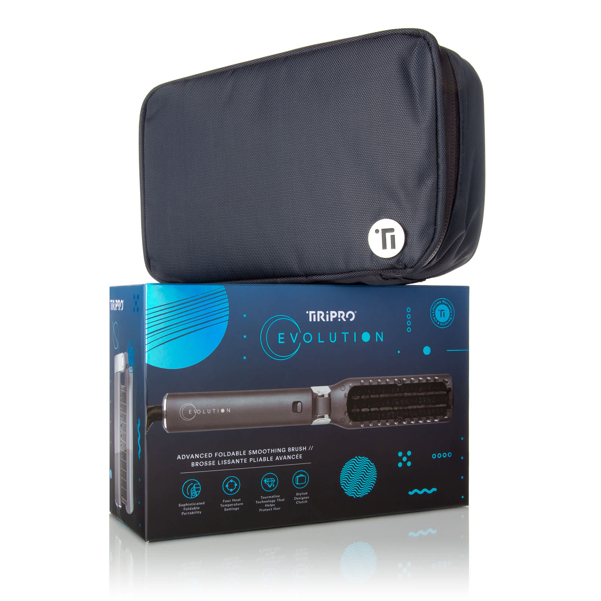 TIRI-PRO - Foldable Hot Brush Hair Straightener with Travel Case – Portable Smoothing Brush with Tourmaline - Image 6