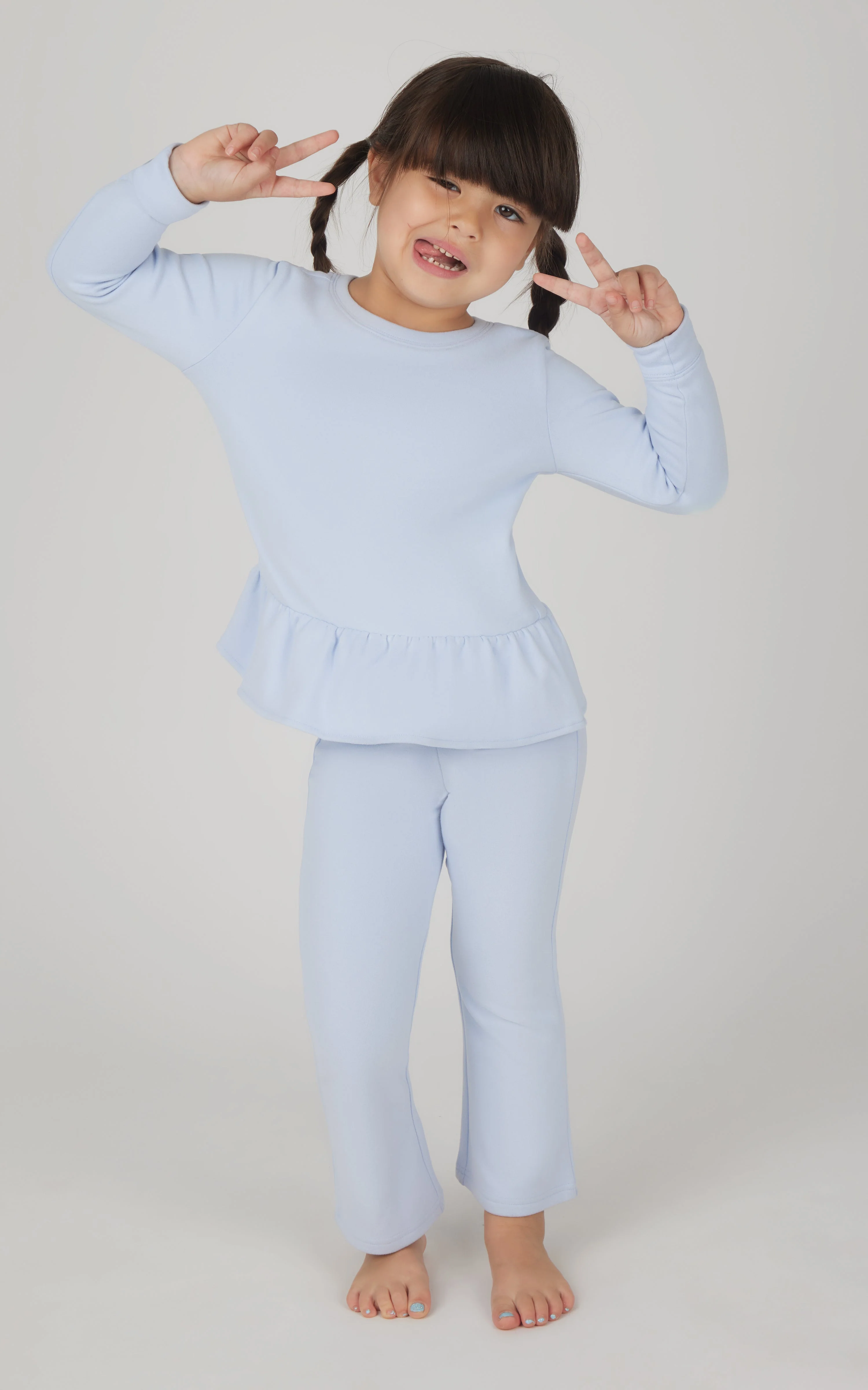 Toddler 2 PC Melange Pullover Top and Flare Leg Pant - Image 4