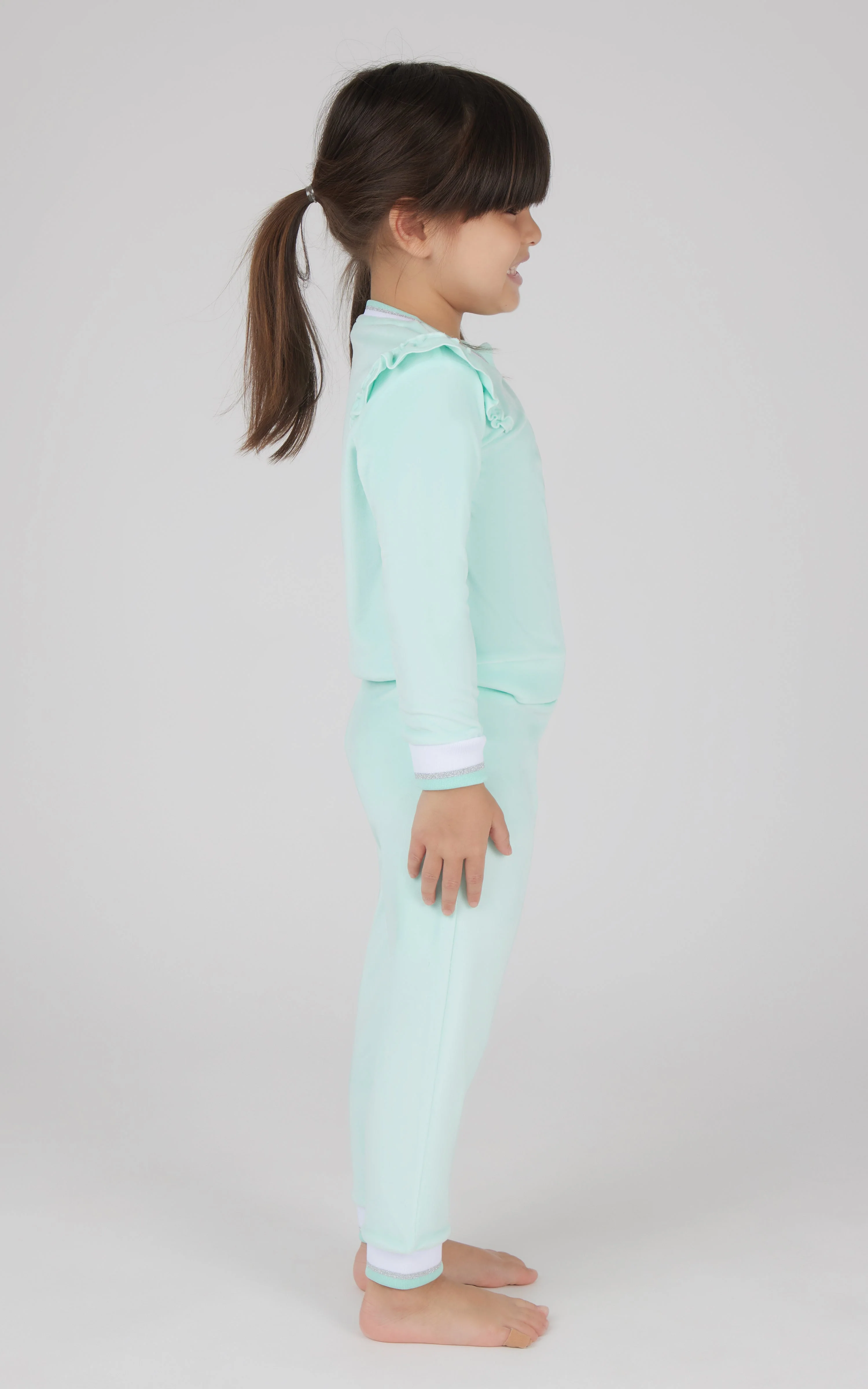 Toddler 2 PC Velour Ruffle Sweatshirt and Jogger - Image 8