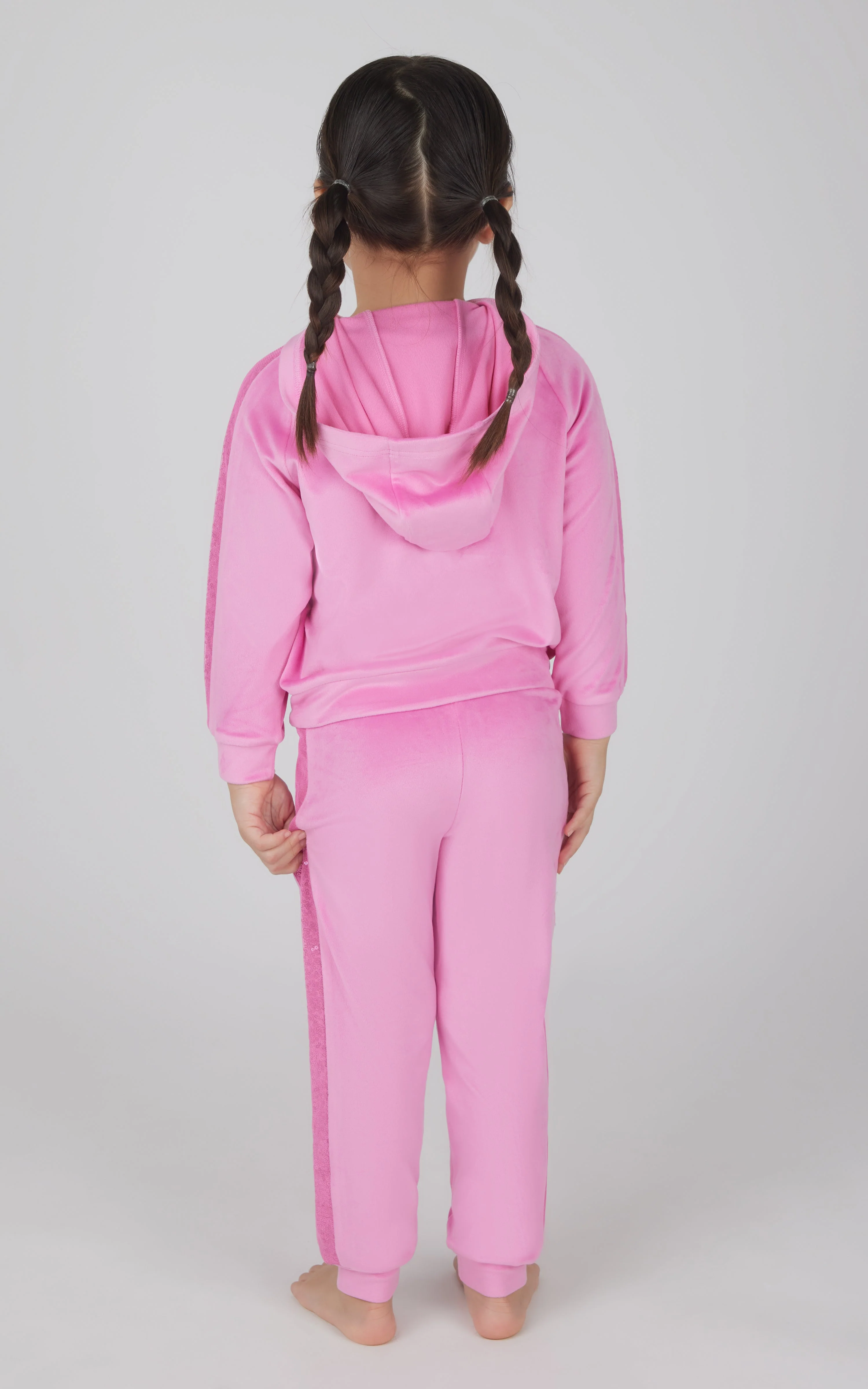 Toddler Girls 2 PC Velour Hoodie Jacket and Jogger - Image 2