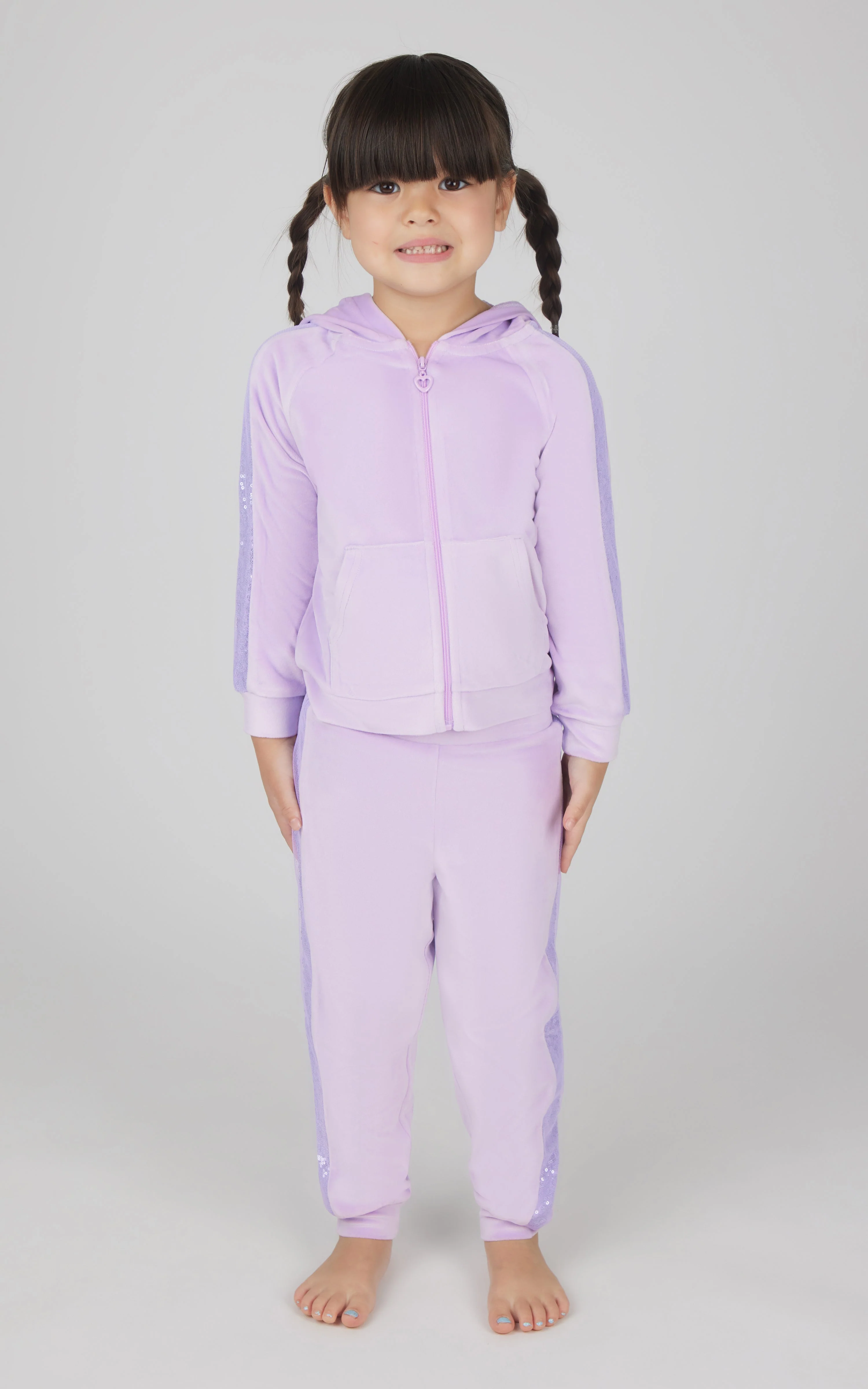 Toddler Girls 2 PC Velour Hoodie Jacket and Jogger - Image 5