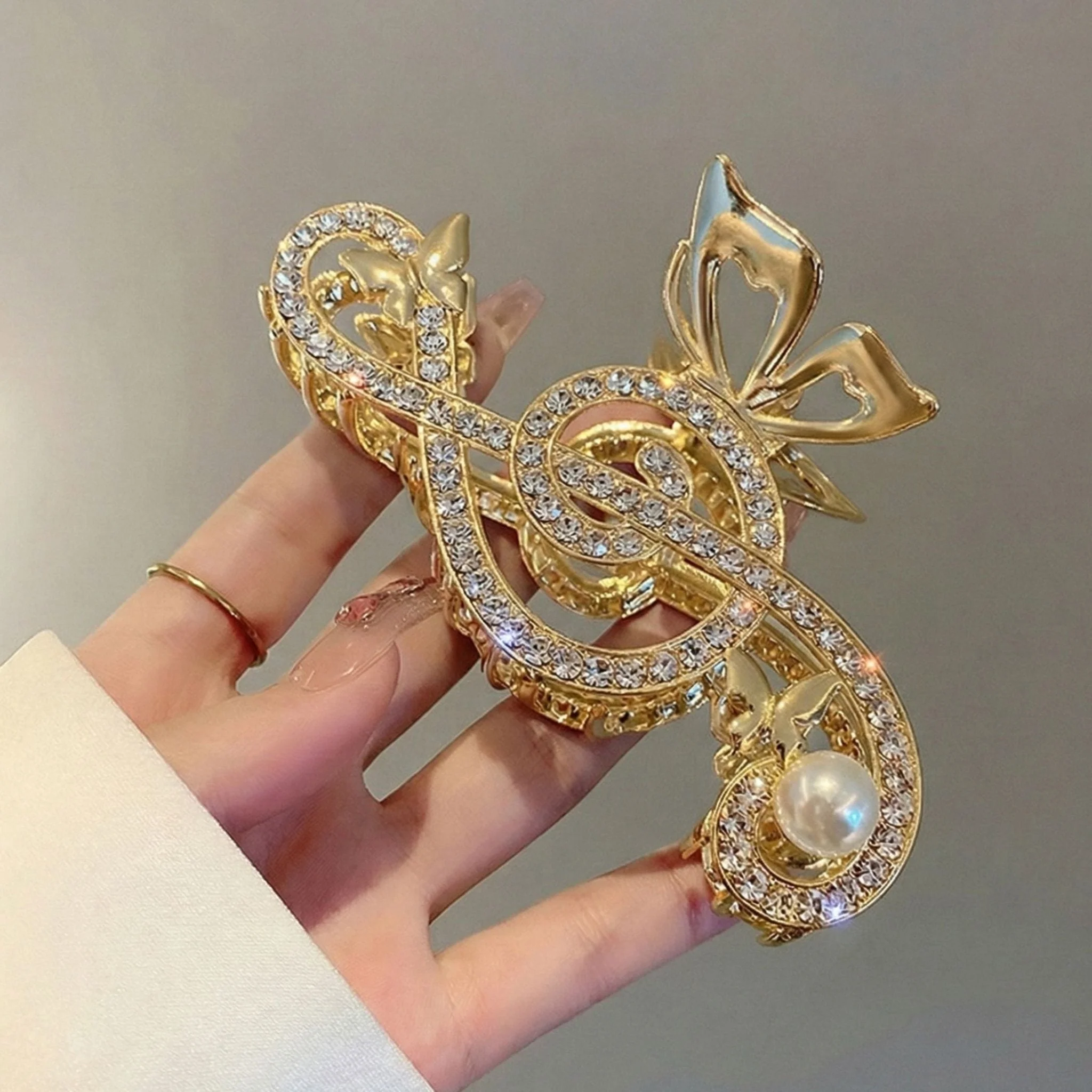 Treble Clef Hair Clip – Crystal Rhinestone Music Note Barrette - Image 7