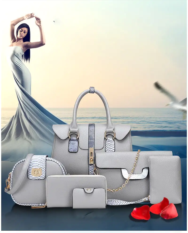 Trendy European Style Snake Print Shoulder Bag Set - Image 2
