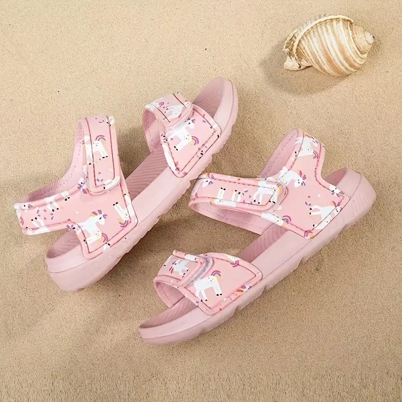 Trendy Girls Cartoon Print Non-Slip Summer Sandals - Image 4