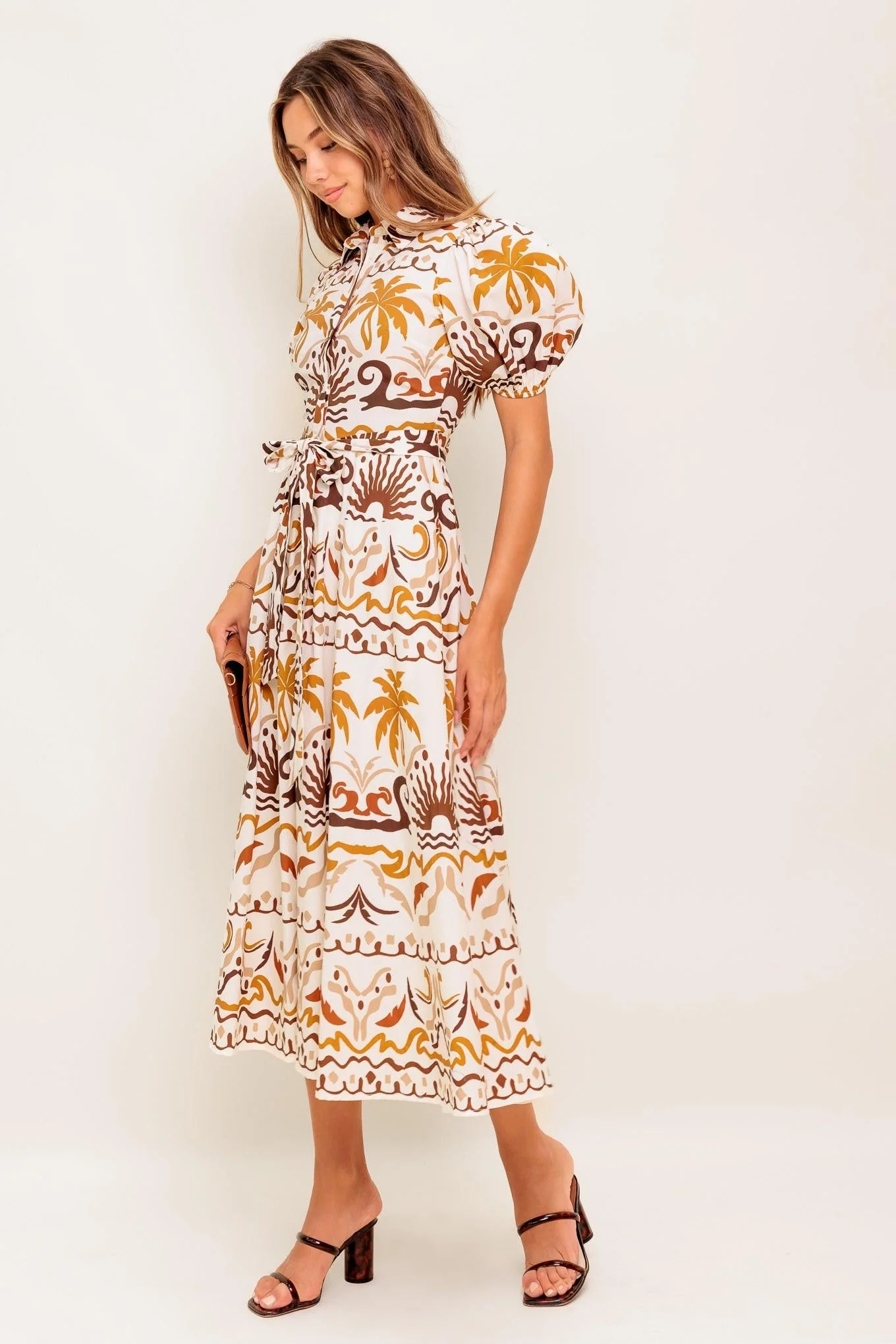 Tropicana Sunset Woven Midi Dress - Image 7