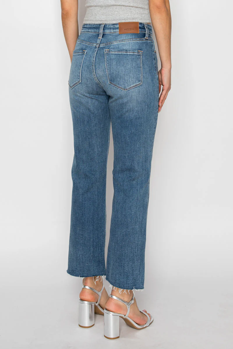Tummy Control High Rise Straight with Single Cuff Jeans - Image 6