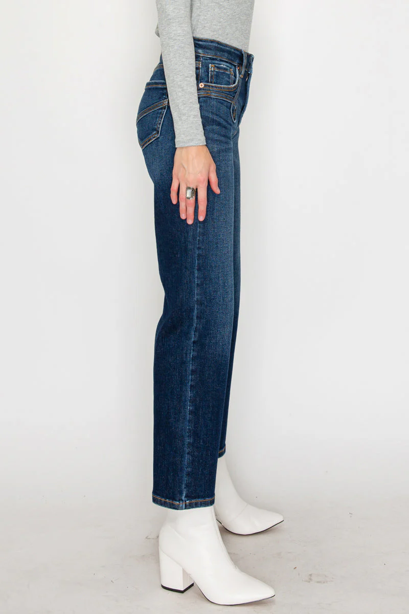Tummy Control Western High Rise Straight Leg Jeans - Image 5