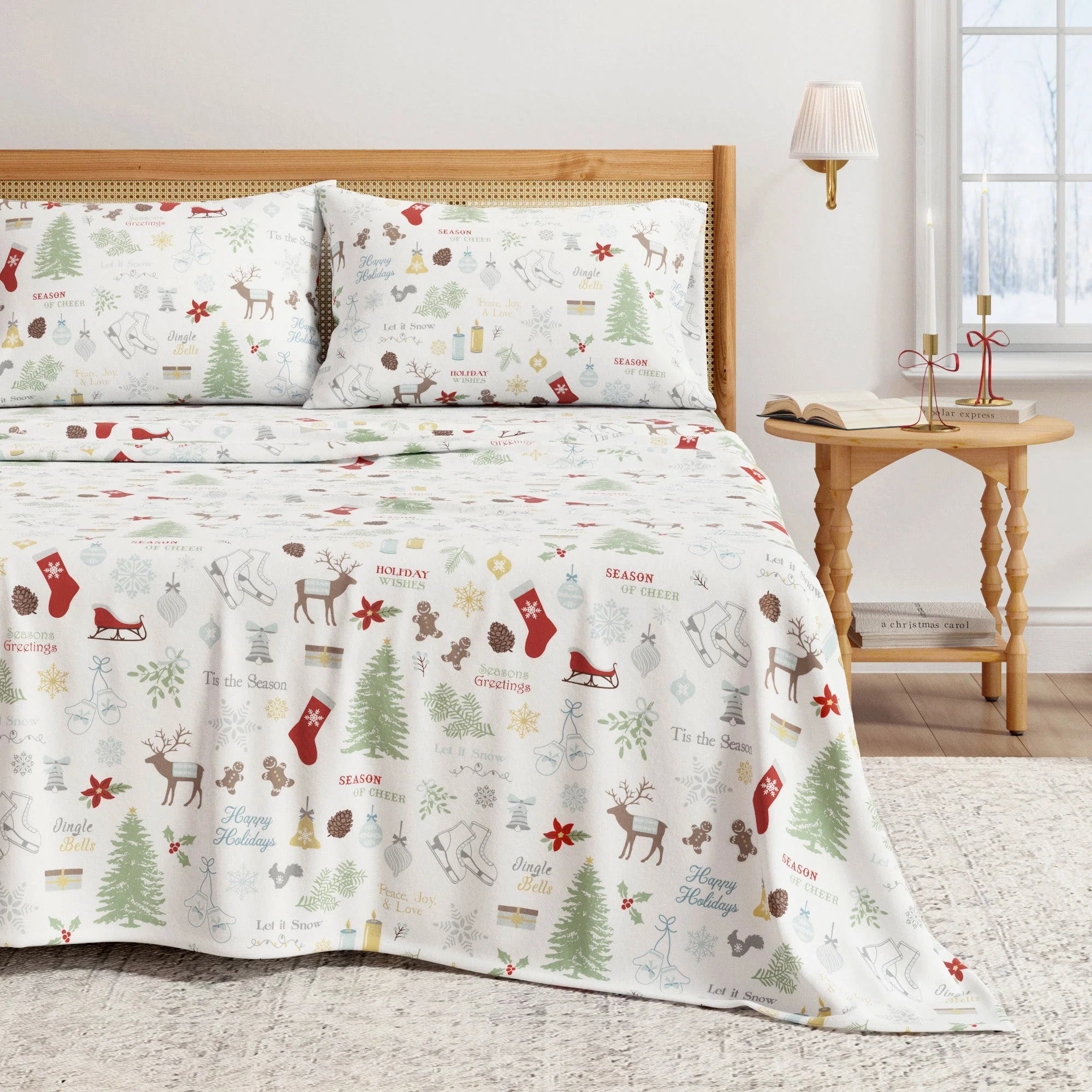 Turkish Cotton Christmas Flannel Sheet Set - Whittaker Collection - Image 18