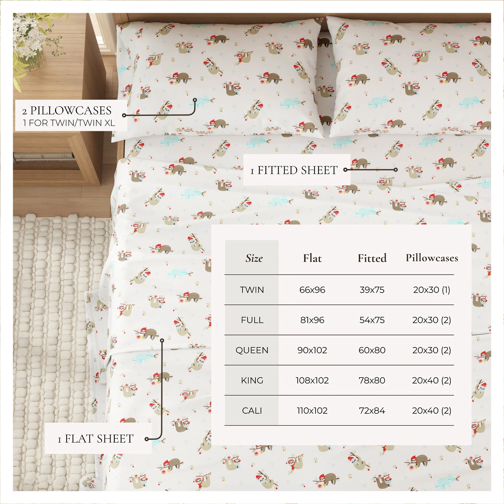 Turkish Cotton Christmas Flannel Sheet - Whittaker Collection - Image 15