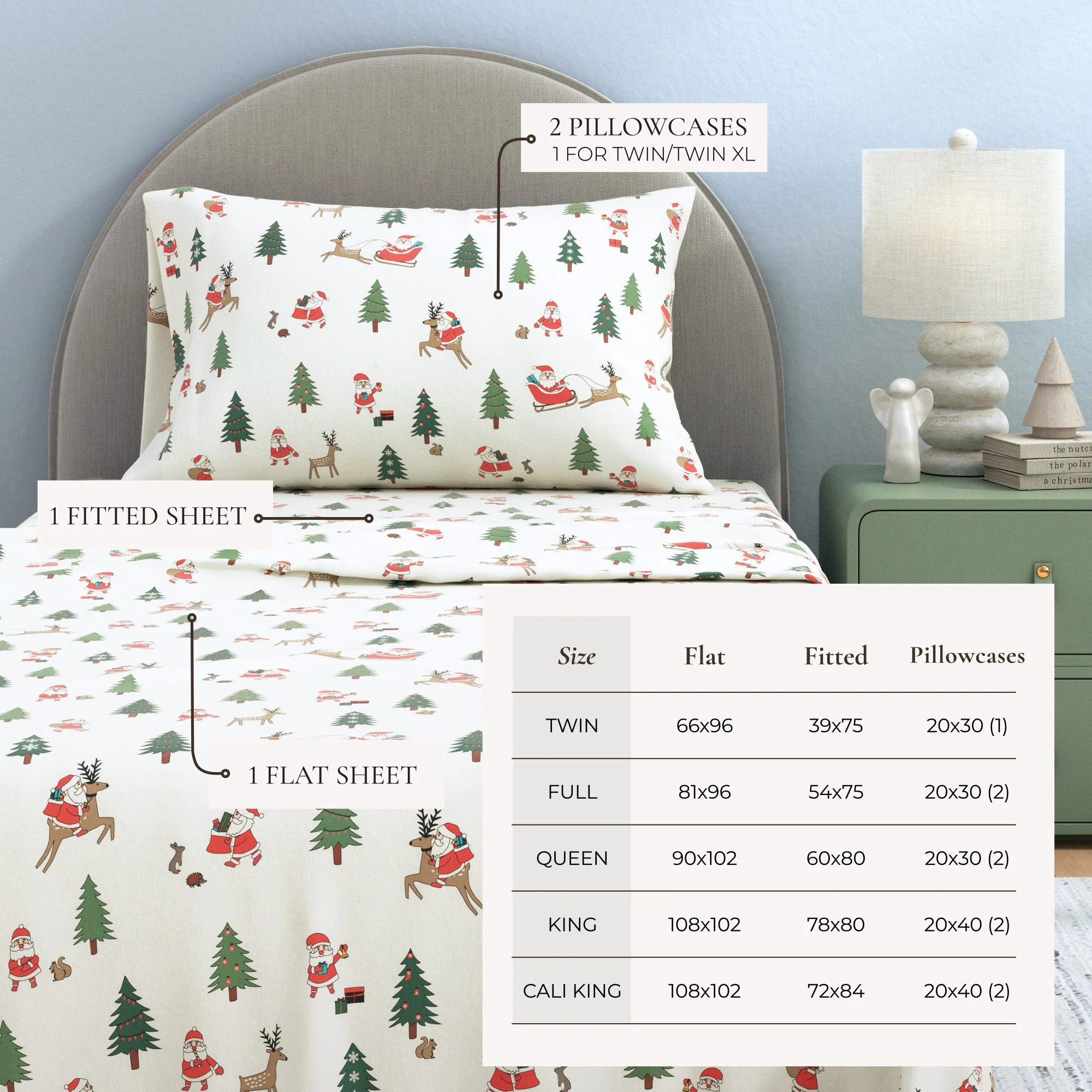 Turkish Cotton Christmas Flannel Sheet - Whittaker Collection - Image 19