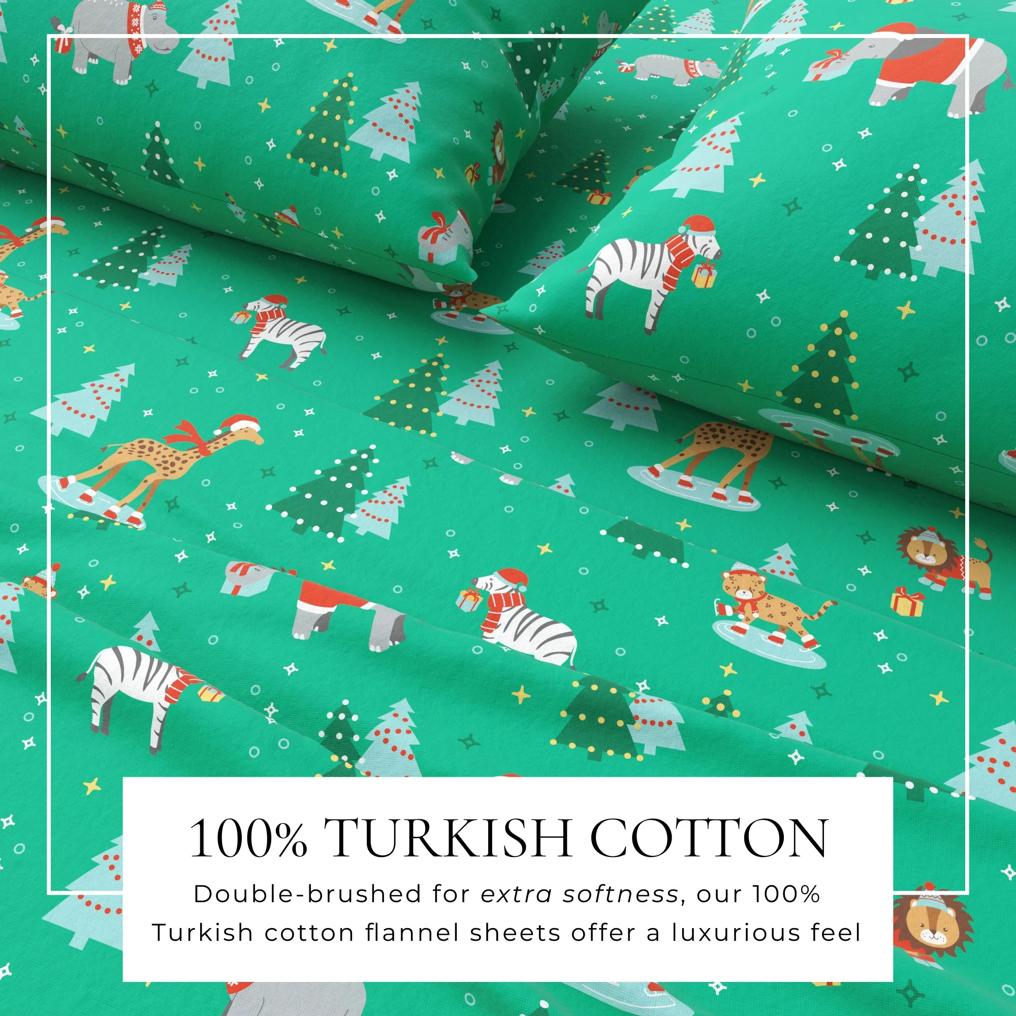 Turkish Cotton Christmas Flannel Sheet - Whittaker Collection - Image 53
