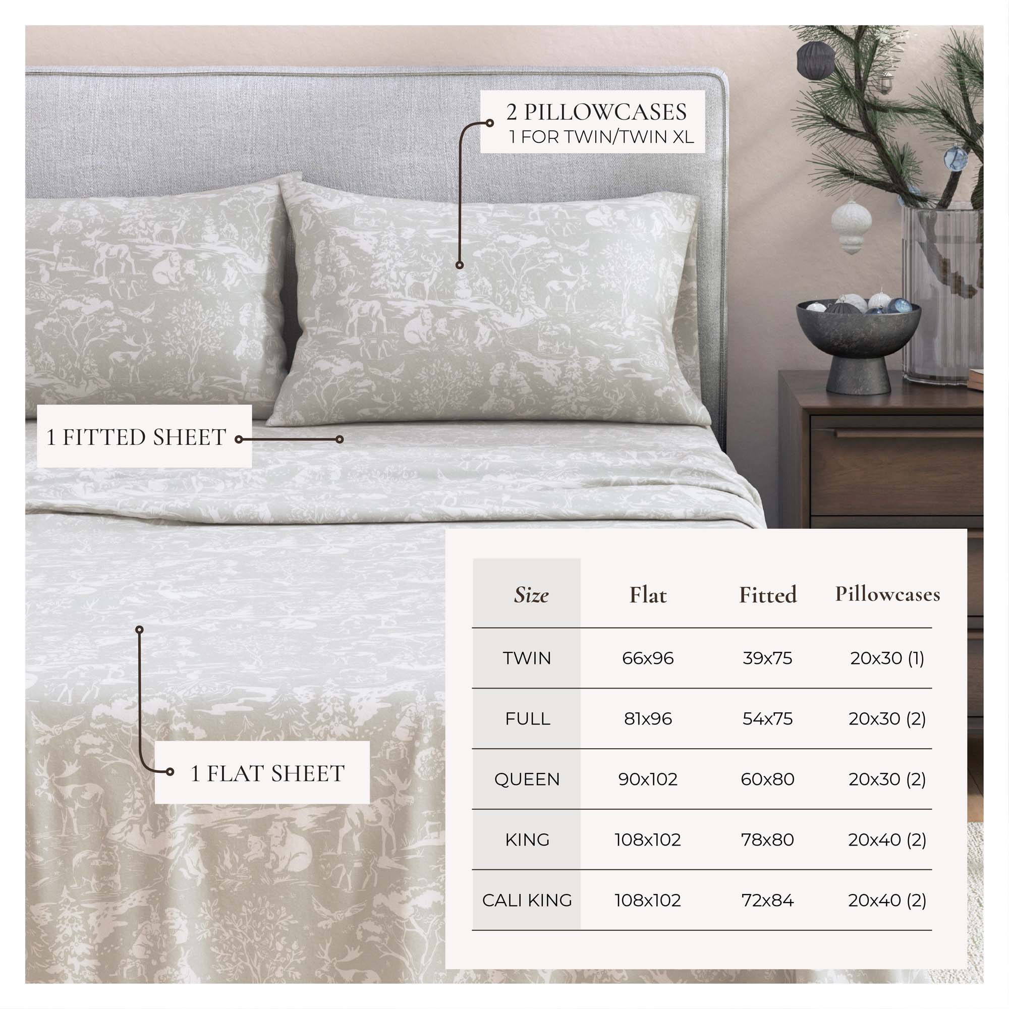 Turkish Cotton Flannel Sheet Set - Elevated Holiday Collection - Image 21