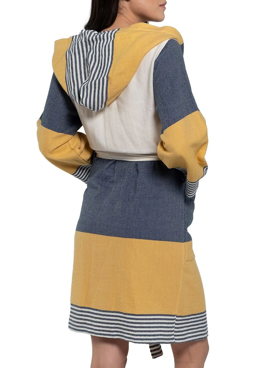 Turkish Cotton Hooded Bathrobe – Lightweight Multi-Color Robe - Image 6