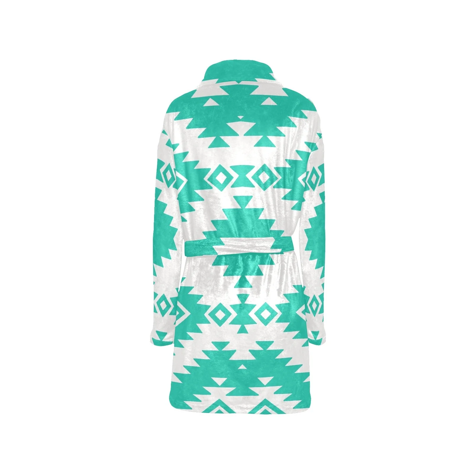 Turquoise Aztec Women's Western Bath Robe - Image 4